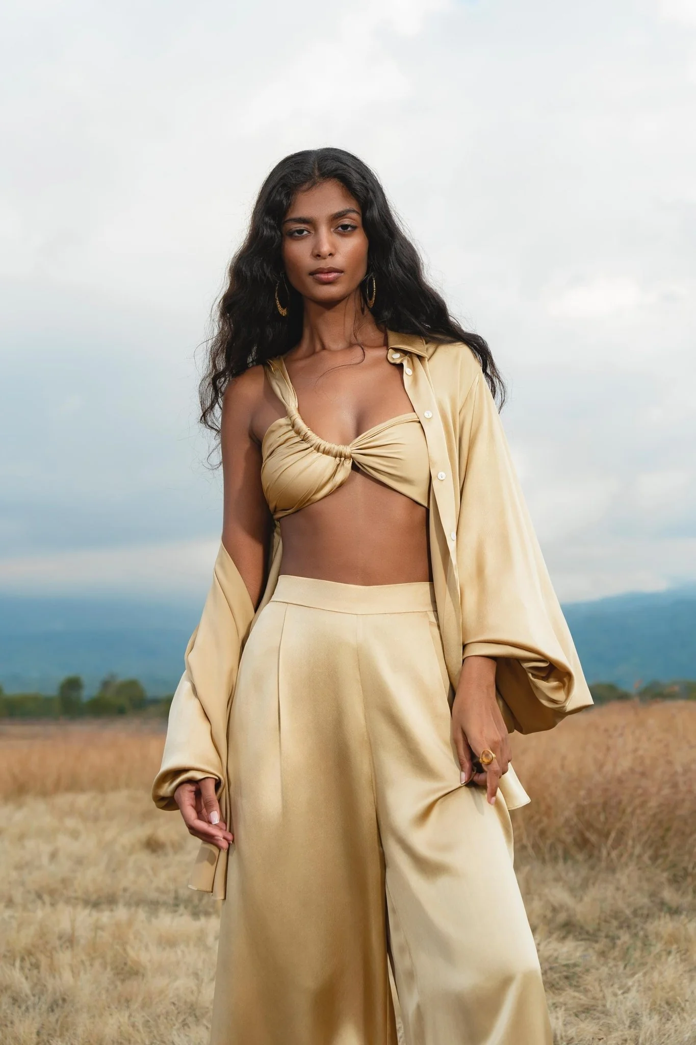 Apsara Bra in Inka Gold – Pure Silk Transformable - Image 3