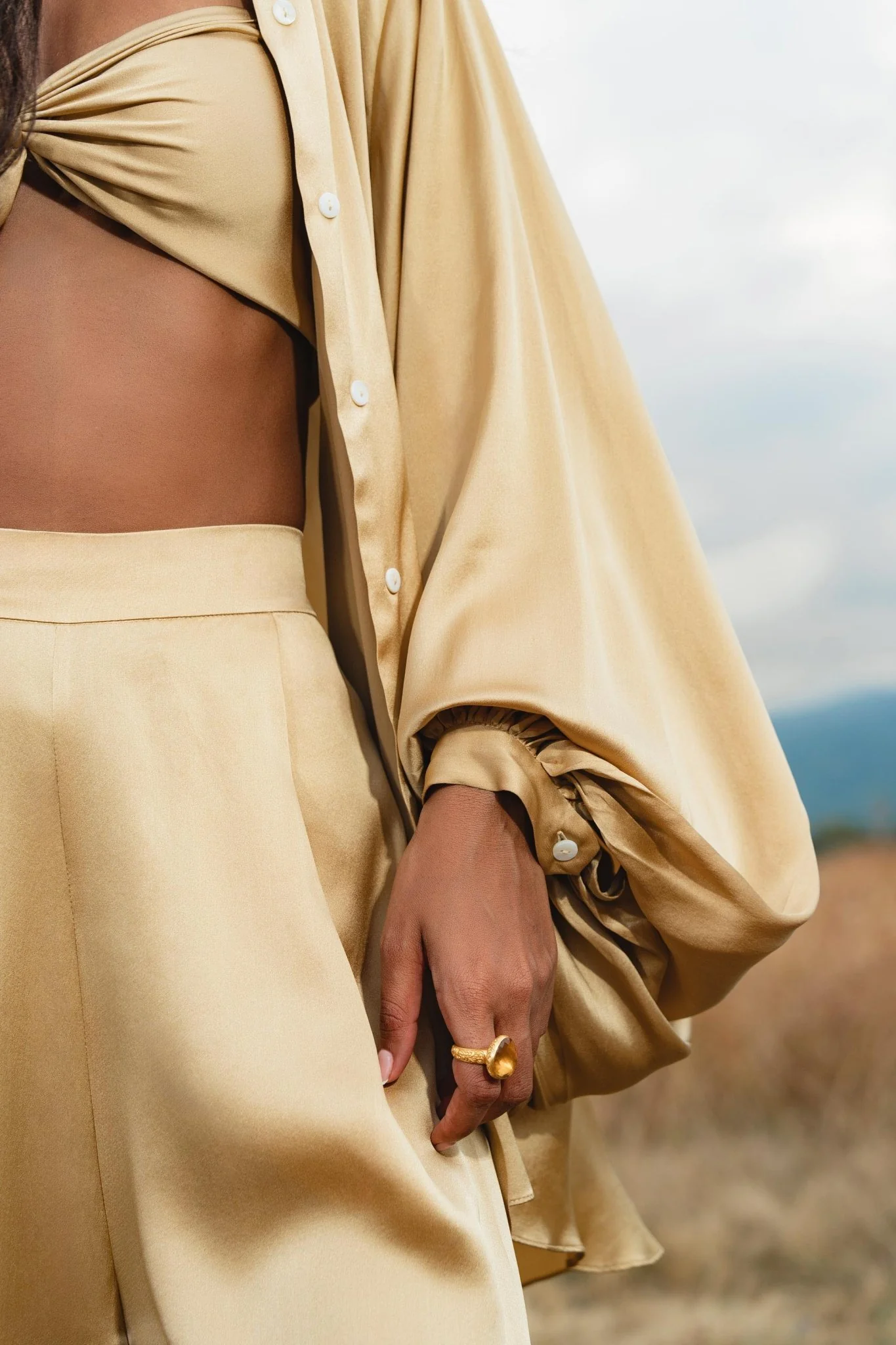 Apsara Bra in Inka Gold – Pure Silk Transformable - Image 4