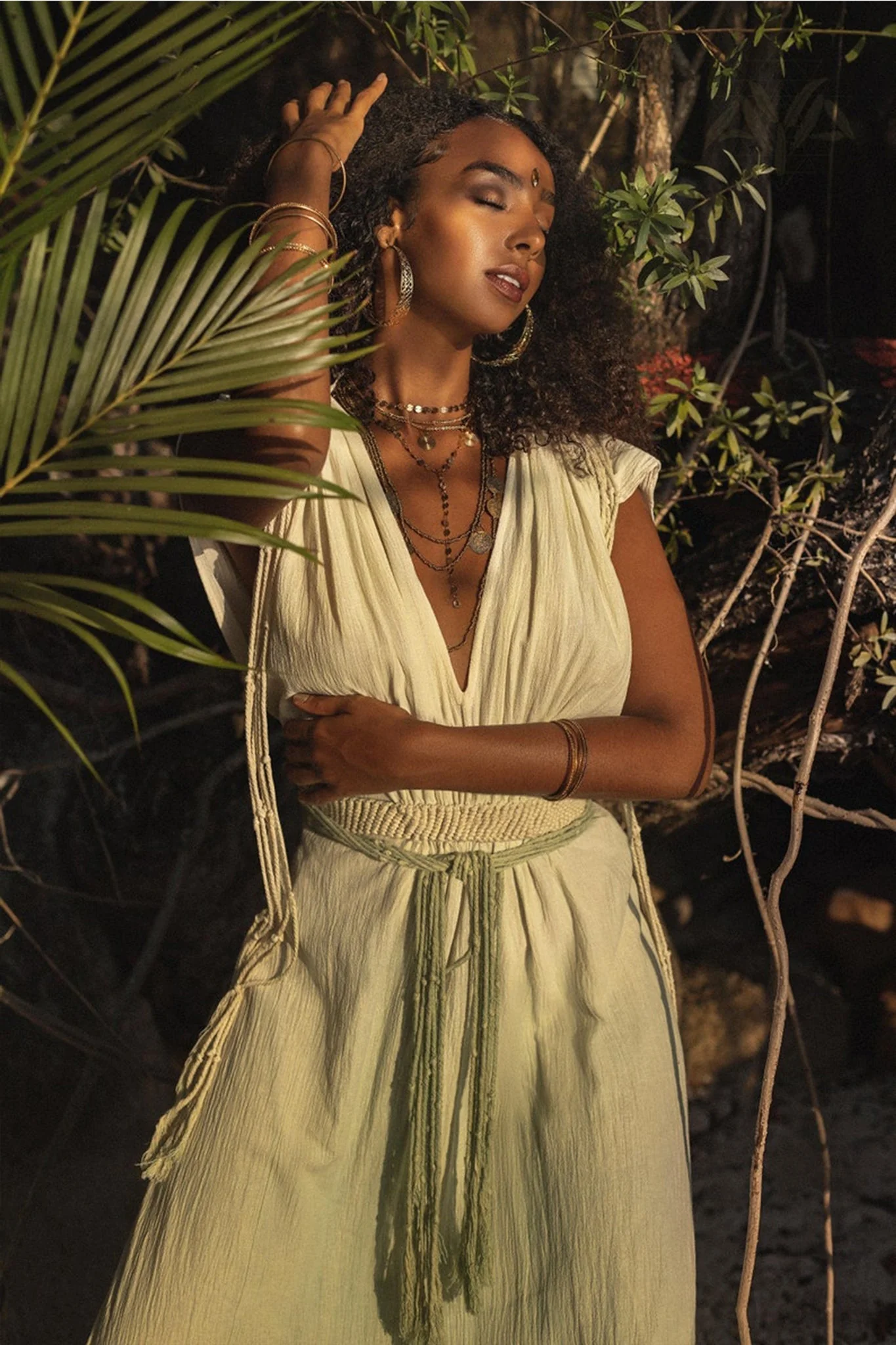 Macramé Belted Boho Dress • Handmade Ombre Organically Dyed Dress - Image 2
