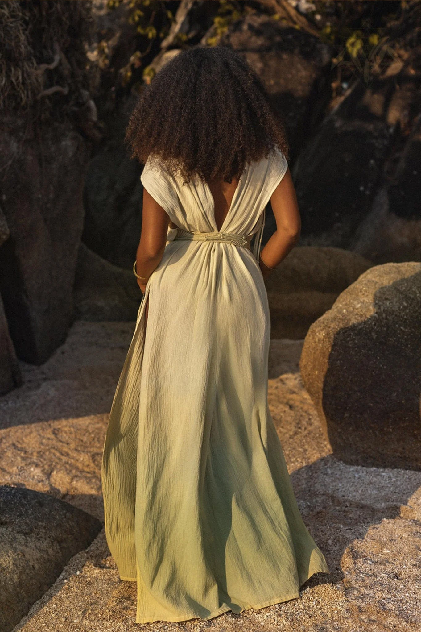 Macramé Belted Boho Dress • Handmade Ombre Organically Dyed Dress - Image 5