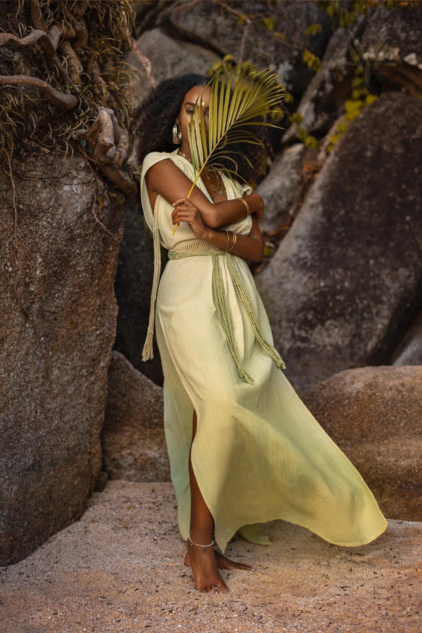 Macramé Belted Boho Dress • Handmade Ombre Organically Dyed Dress - Image 7