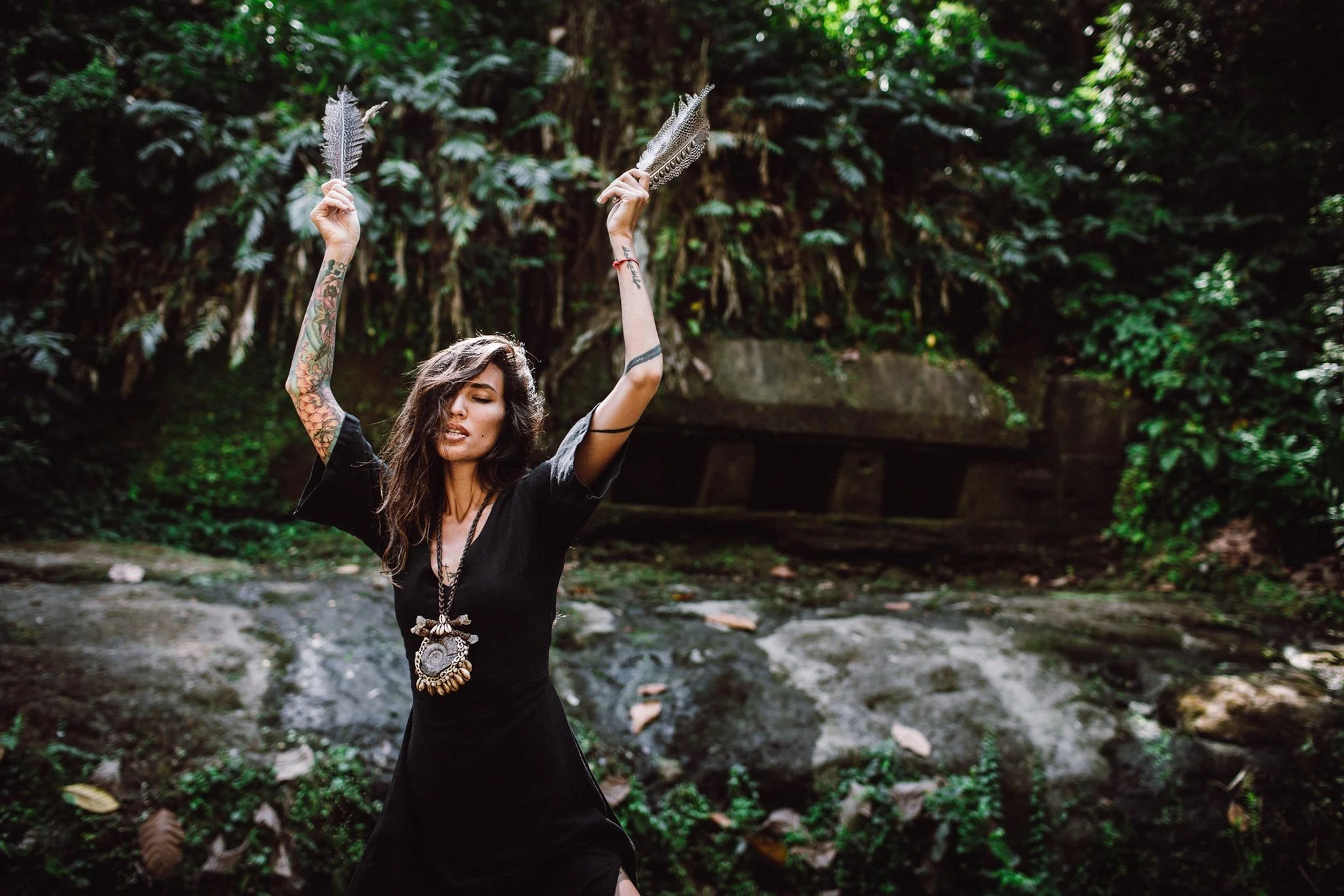Black Boho Dress with Open Back • Organic Cotton Dress - Image 8