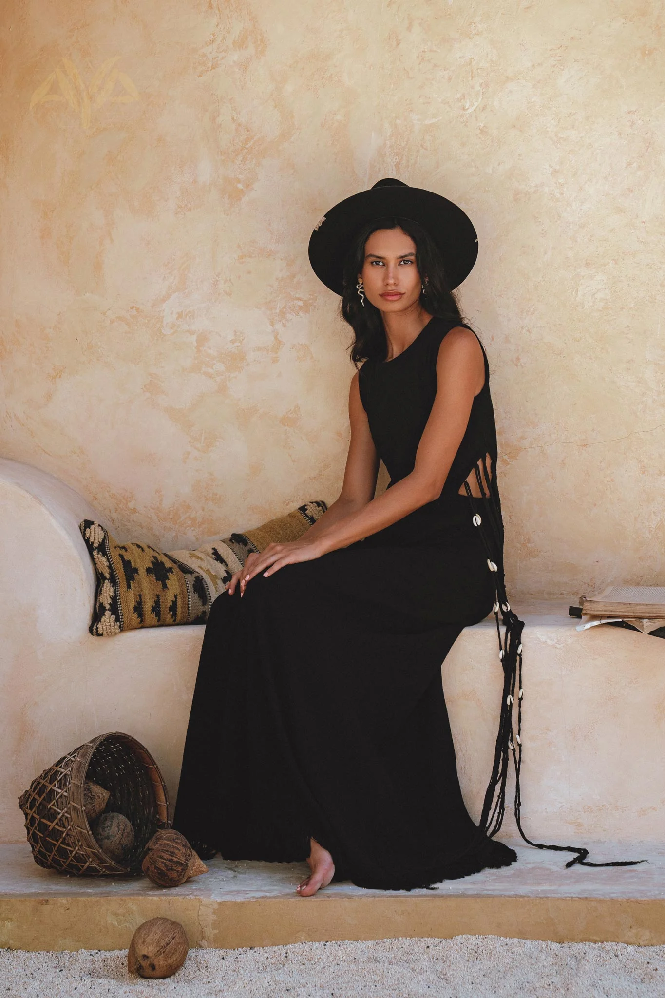 Selkie Dress Black• Open Sides Macrame Robes Dress • Organic Dress - Image 10