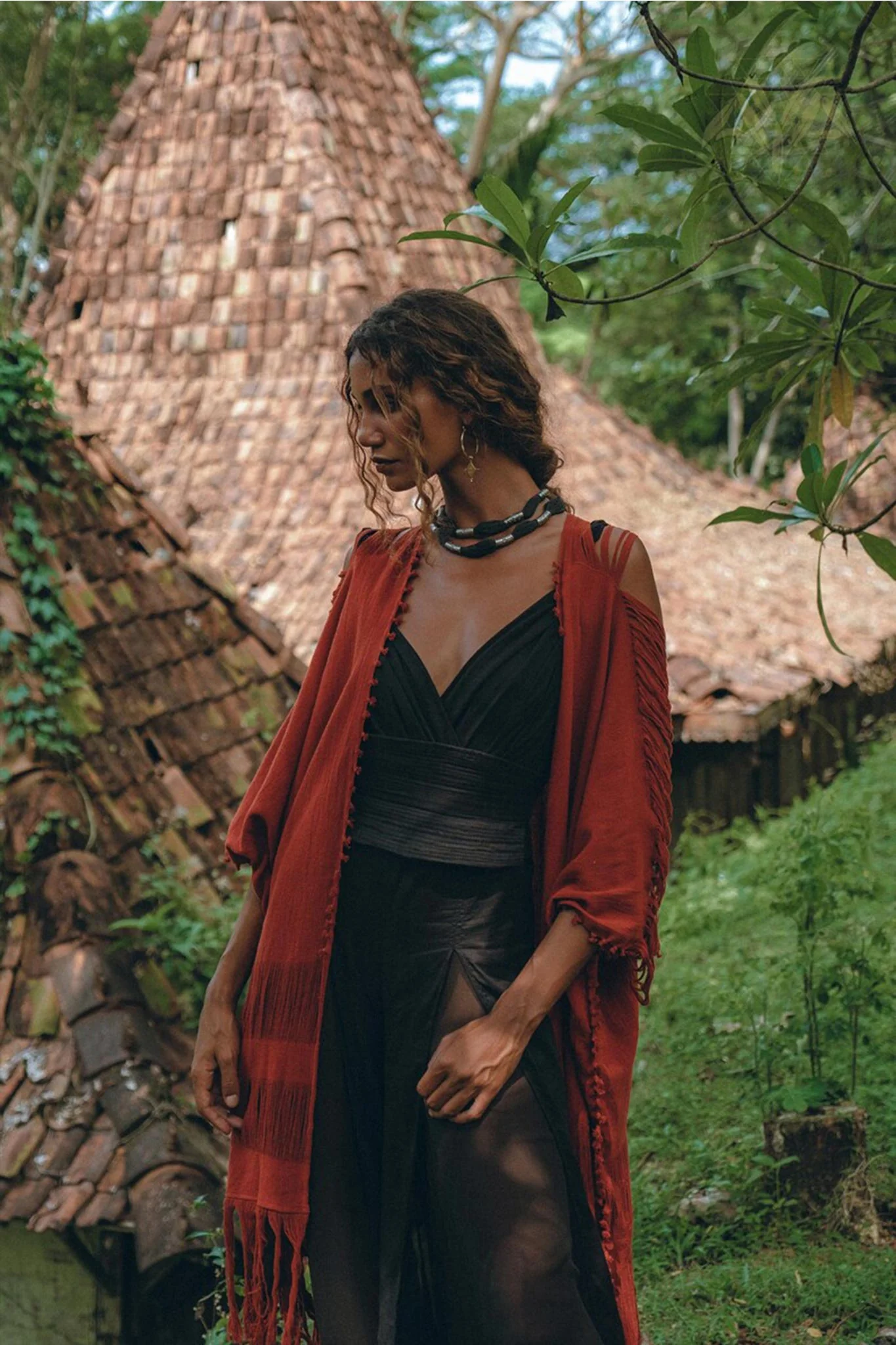 Women's Elegant Black Jumpsuit | Organic Cotton & Ahimsa Silk Romper Dress - Image 6