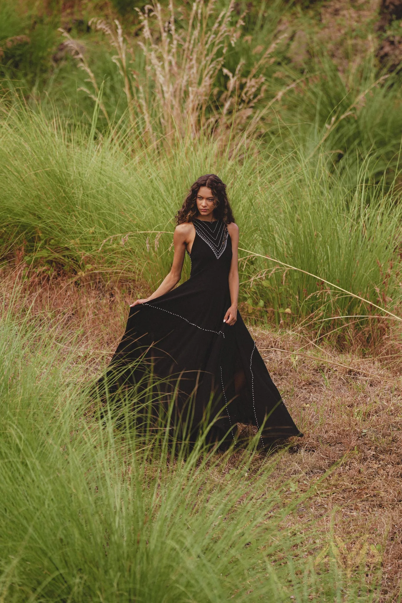Black Bhakti Dress •  Boho Ring Bells Dress • Minimalist Cocktail Dress • Handmade dress - Image 5