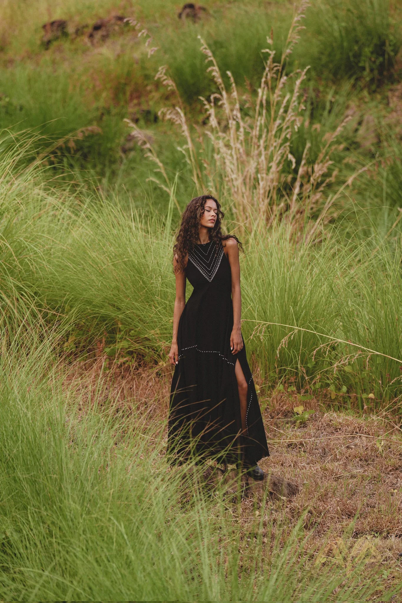 Black Bhakti Dress •  Boho Ring Bells Dress • Minimalist Cocktail Dress • Handmade dress - Image 8