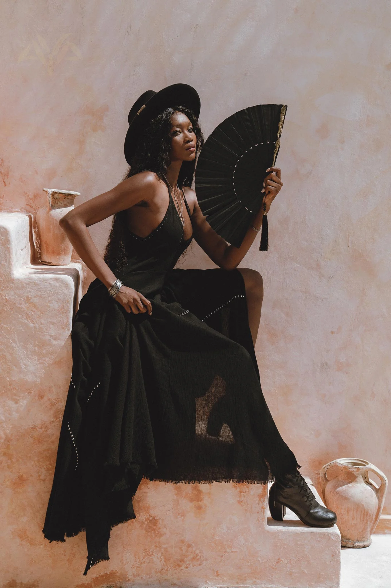 Shakti Dress • Black Gothic Cocktail Dress • Boho Summer Dress - Image 5