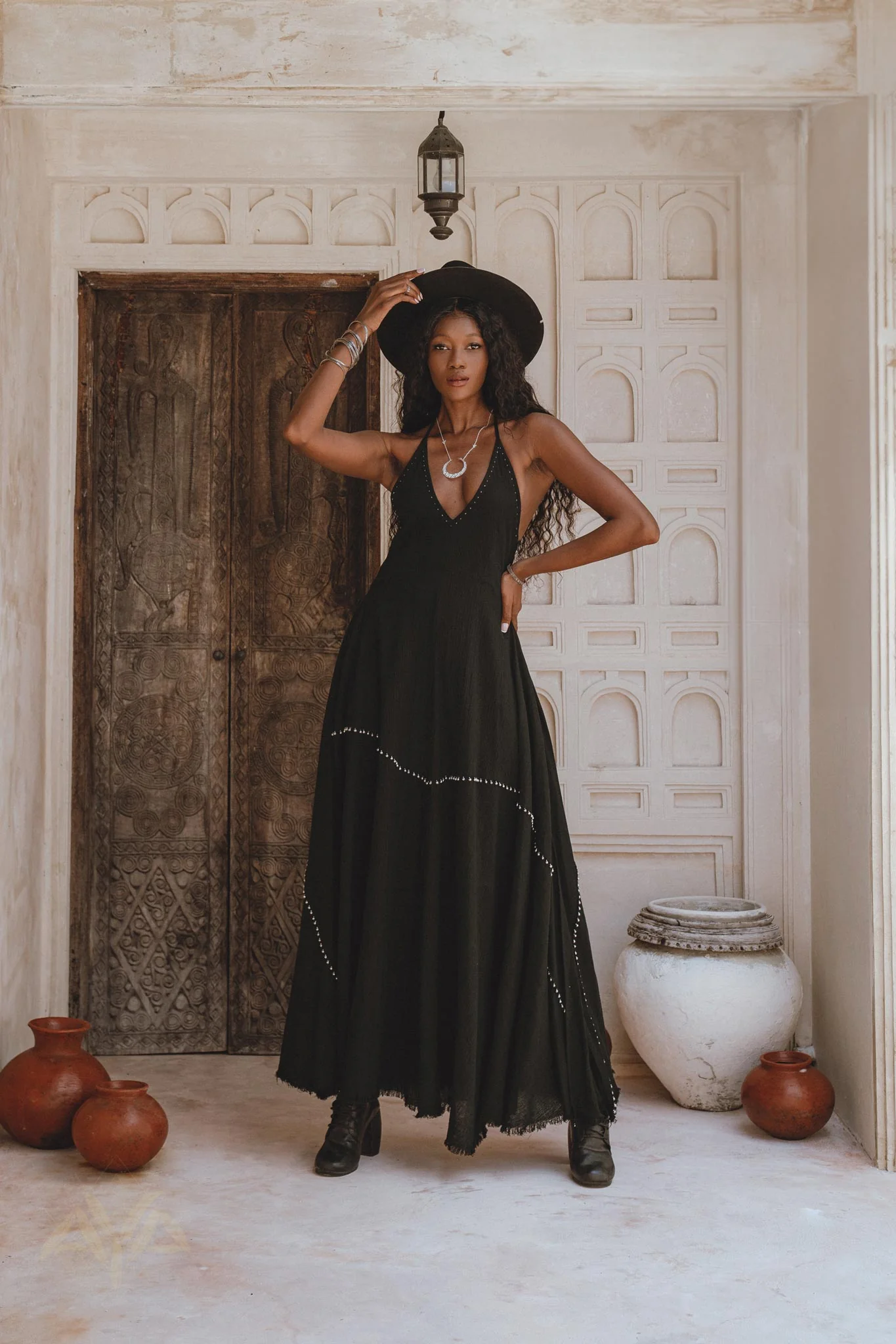 Shakti Dress • Black Gothic Cocktail Dress • Boho Summer Dress - Image 8