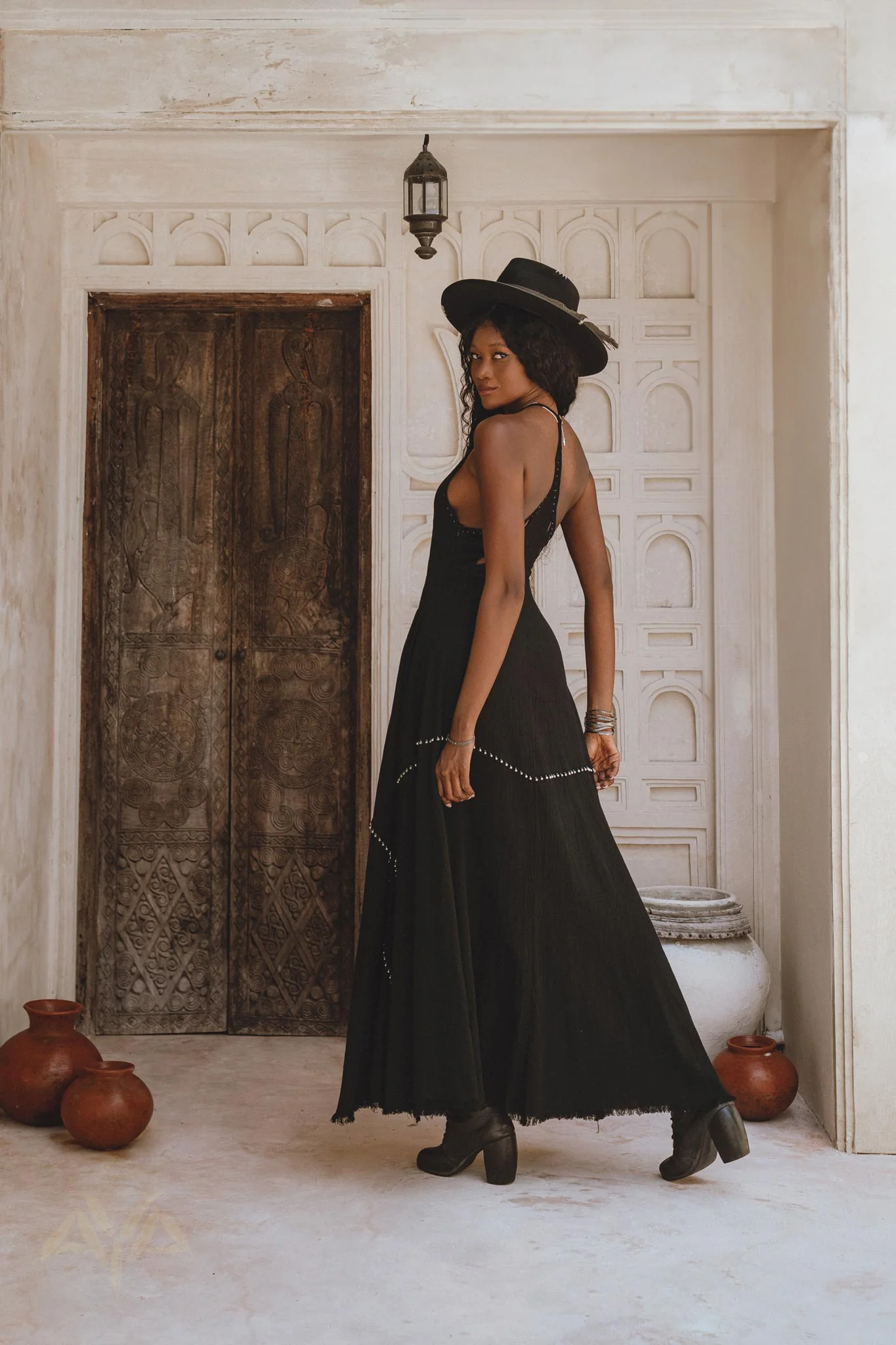 Shakti Dress • Black Gothic Cocktail Dress • Boho Summer Dress - Image 9