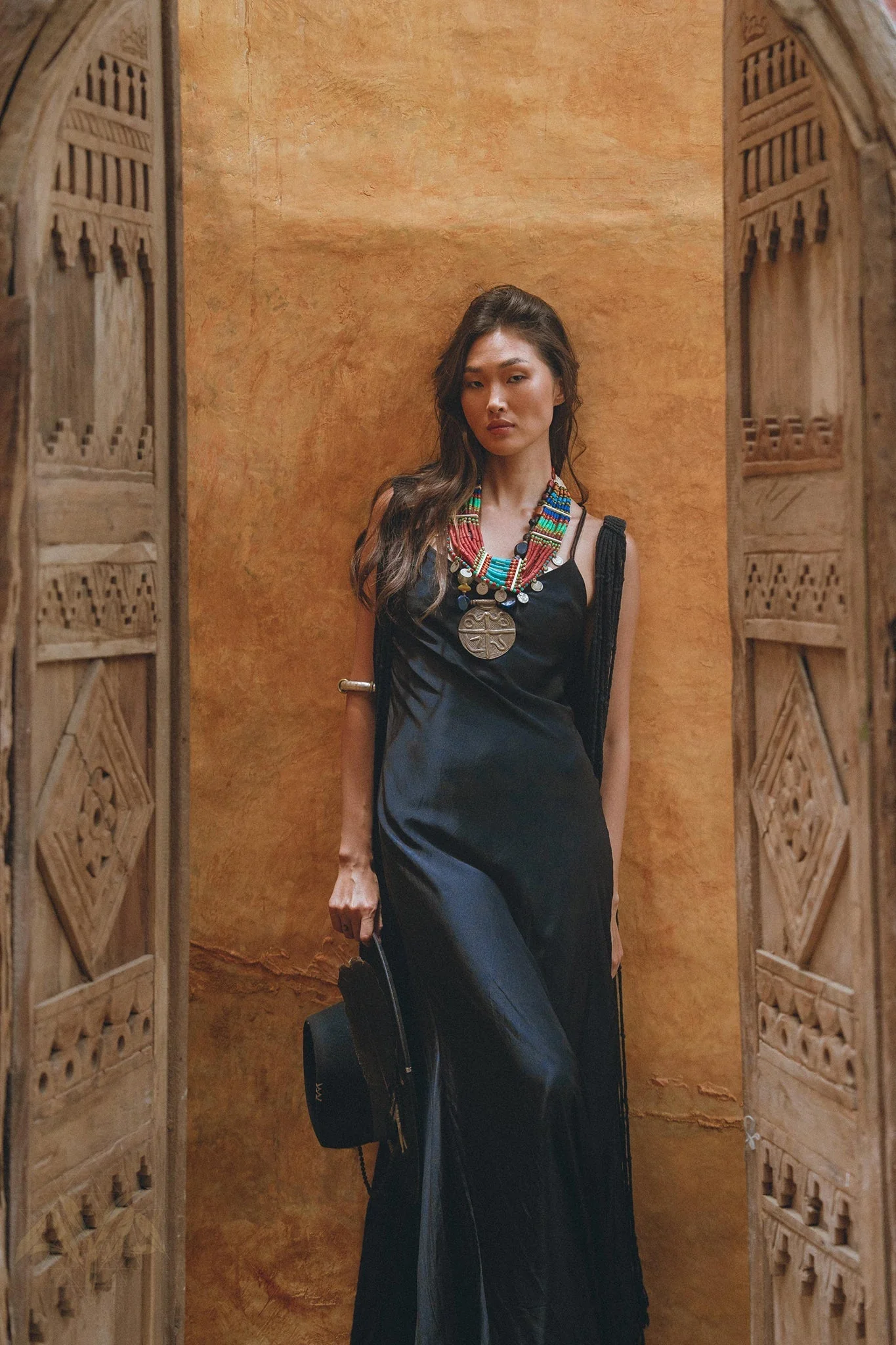Black Athena Cape • Summer Beach Kaftan • Boho Long Robe • Greek Goddess Cape Dress - Image 7