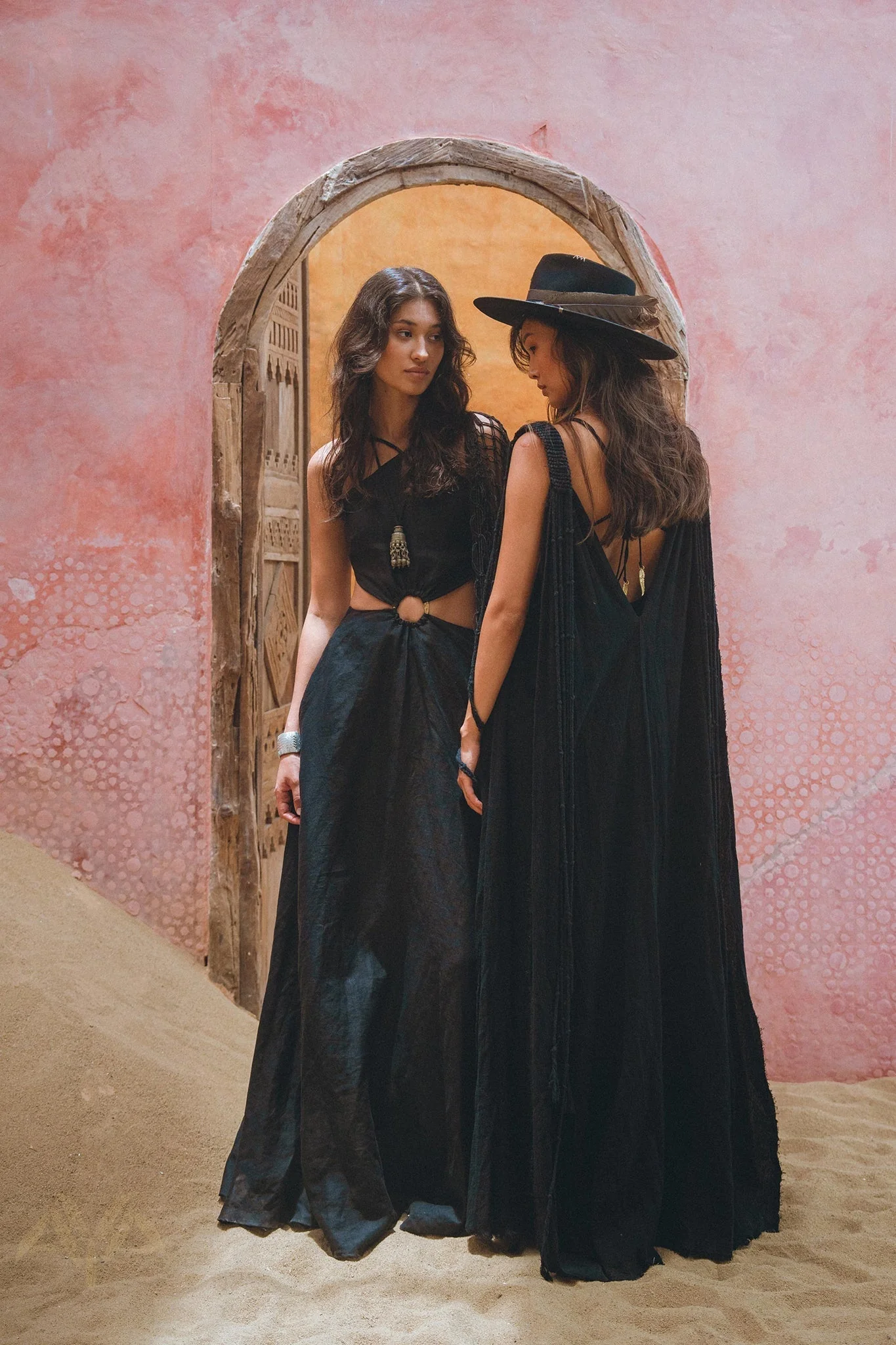 Black Athena Cape • Summer Beach Kaftan • Boho Long Robe • Greek Goddess Cape Dress - Image 8