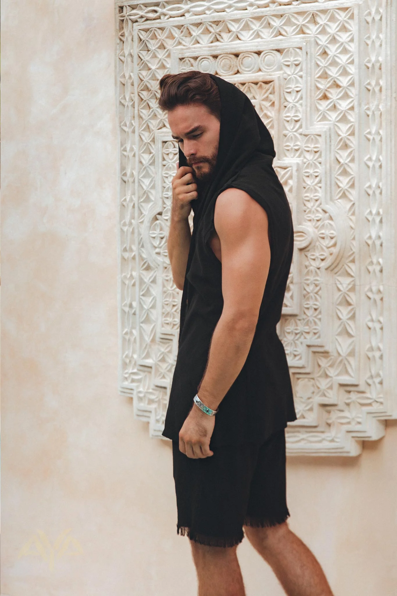Black Handwoven Cotton Shorts for Men - Image 6