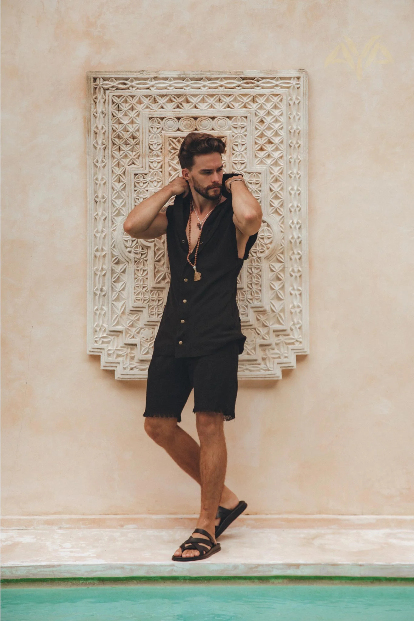 Black Hooded Vest Waistcoat for Men - Image 9