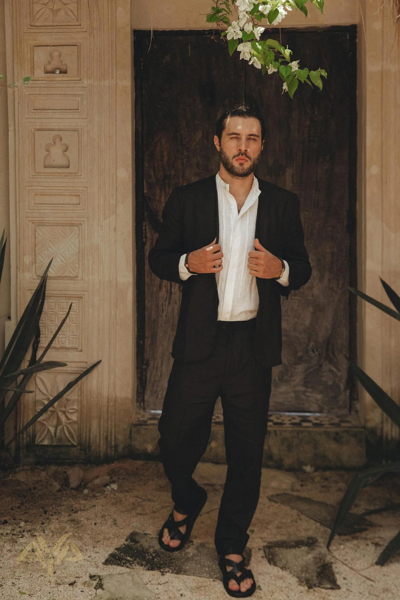 Men's Fine Linen Blazer Jacket | Botanically Dyed Organic Boho Suit Coat - Image 3