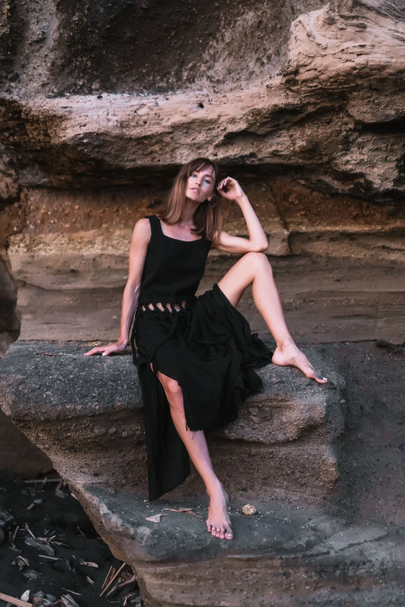 Black Tribal Boho Bohemian Cotton Dress aka "Tribal Soul Dress" - Image 5