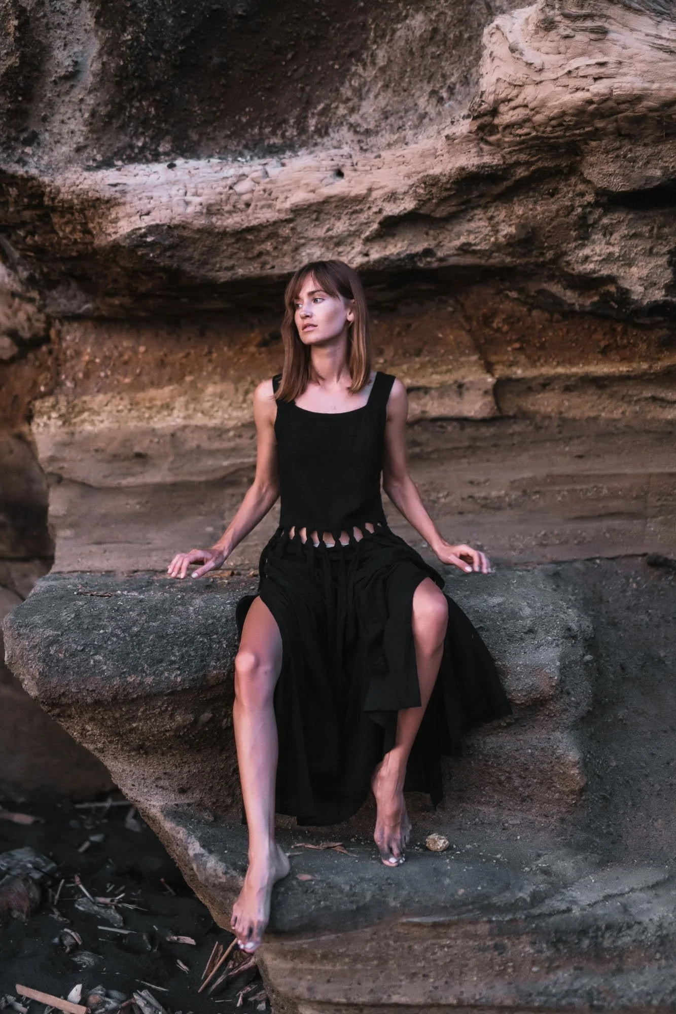 Black Tribal Boho Bohemian Cotton Dress aka "Tribal Soul Dress" - Image 6