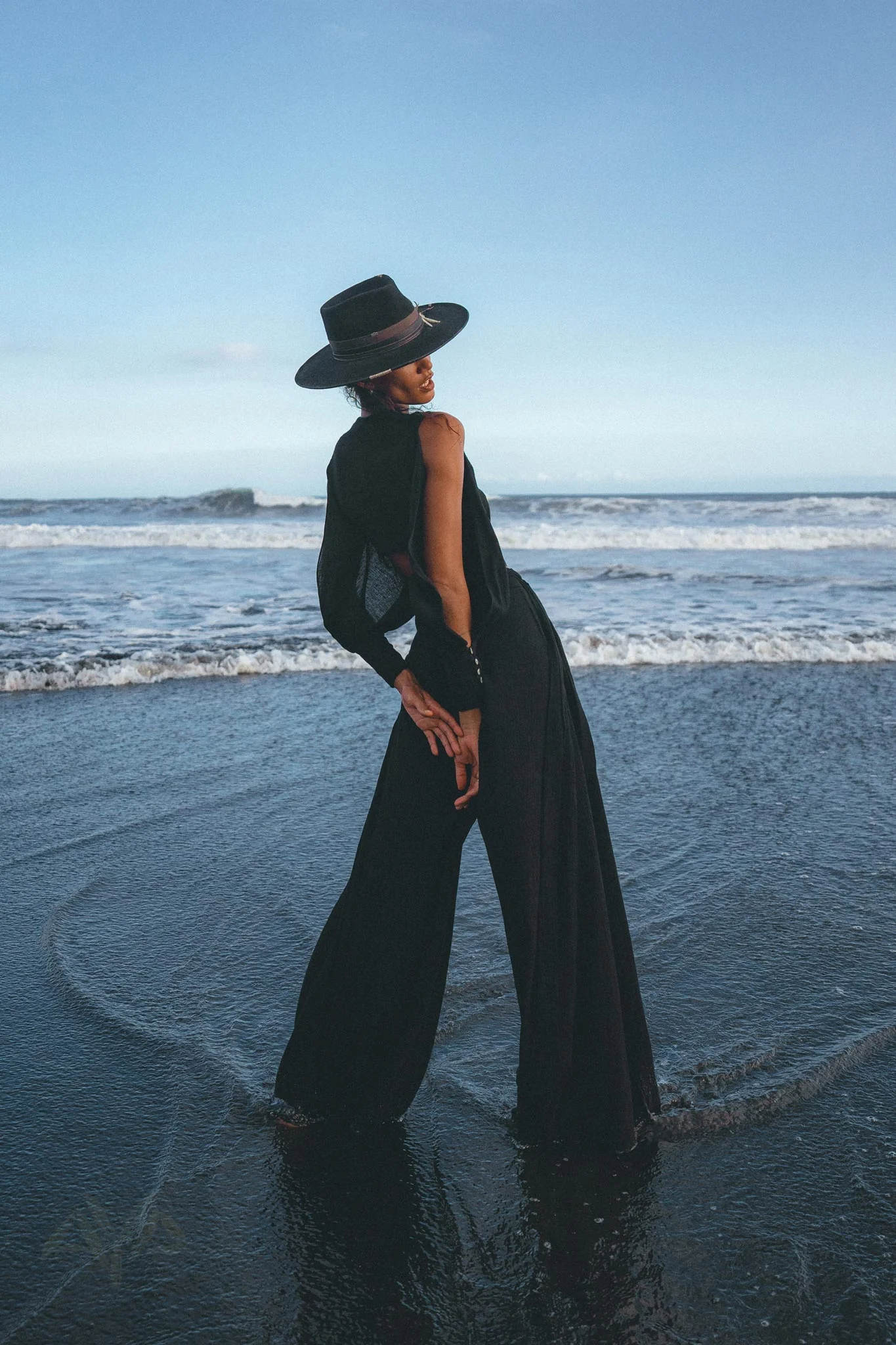 Black Open Shoulders set • Boho Crop Top and Pants • Goth Adjustable Set - Image 5