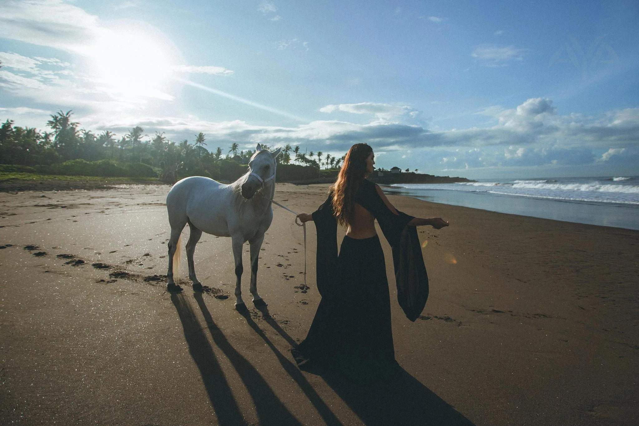 Black Organic Wedding Boho Dress for Women • Goddess Dress - Image 9