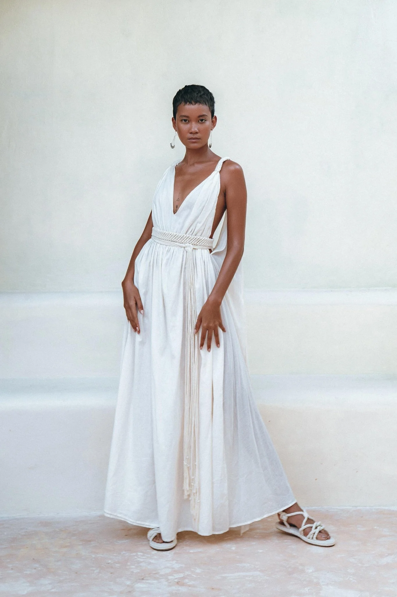Boho Beach Macrame Wedding Dress • Off-White Multiway Bohemian Dress - Image 4