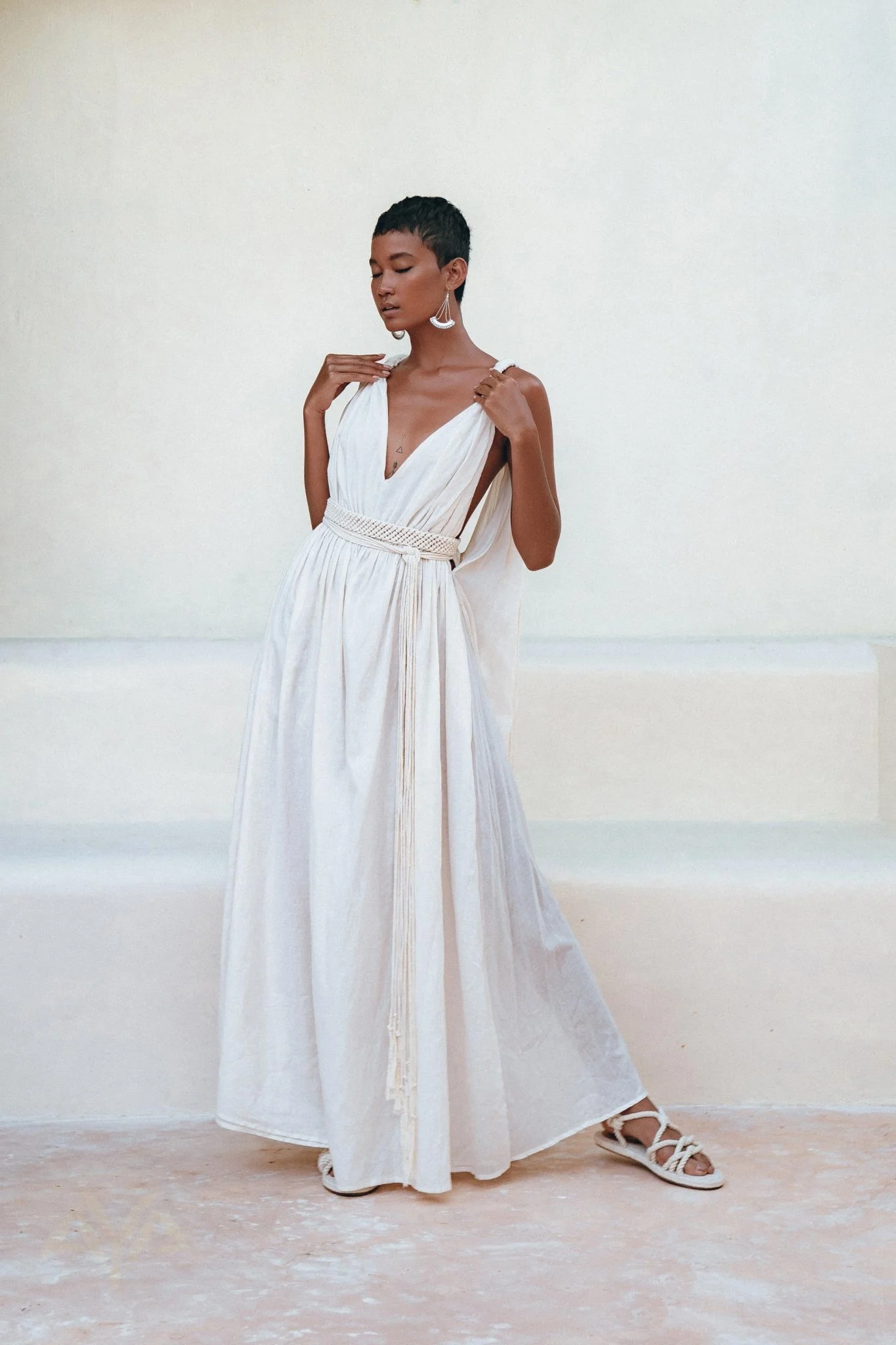 Boho Beach Macrame Wedding Dress • Off-White Multiway Bohemian Dress - Image 7