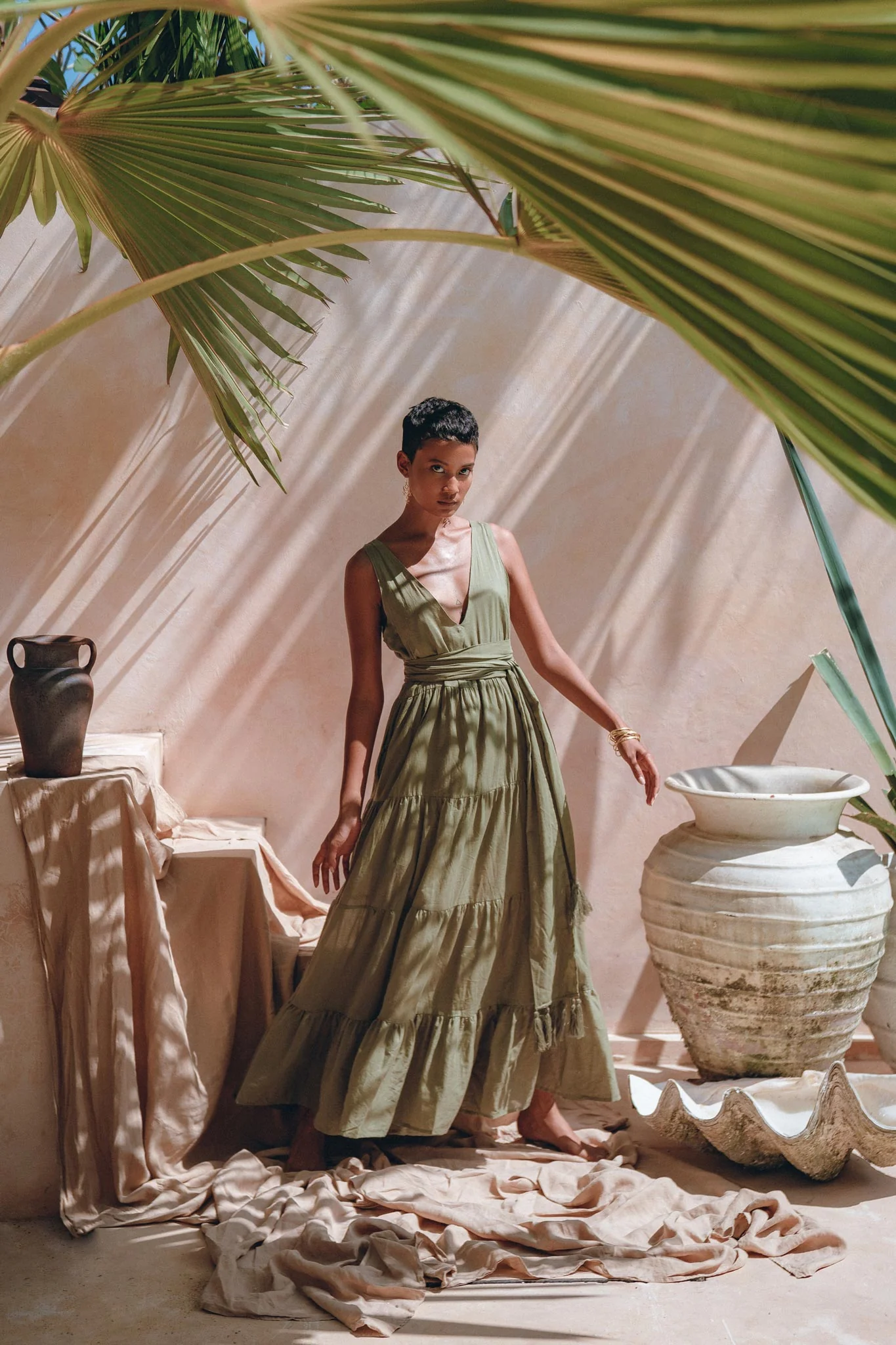 Boho Bridesmaid Dress • Bohemian Dress • Sage Green Adjustable Dress - Image 4