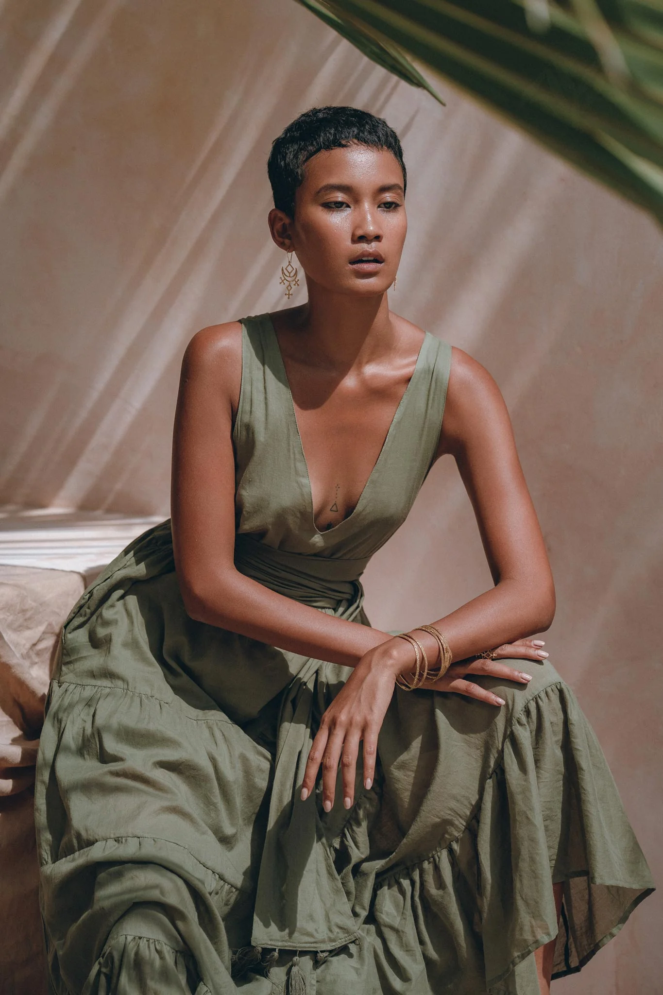 Boho Bridesmaid Dress • Bohemian Dress • Sage Green Adjustable Dress - Image 5