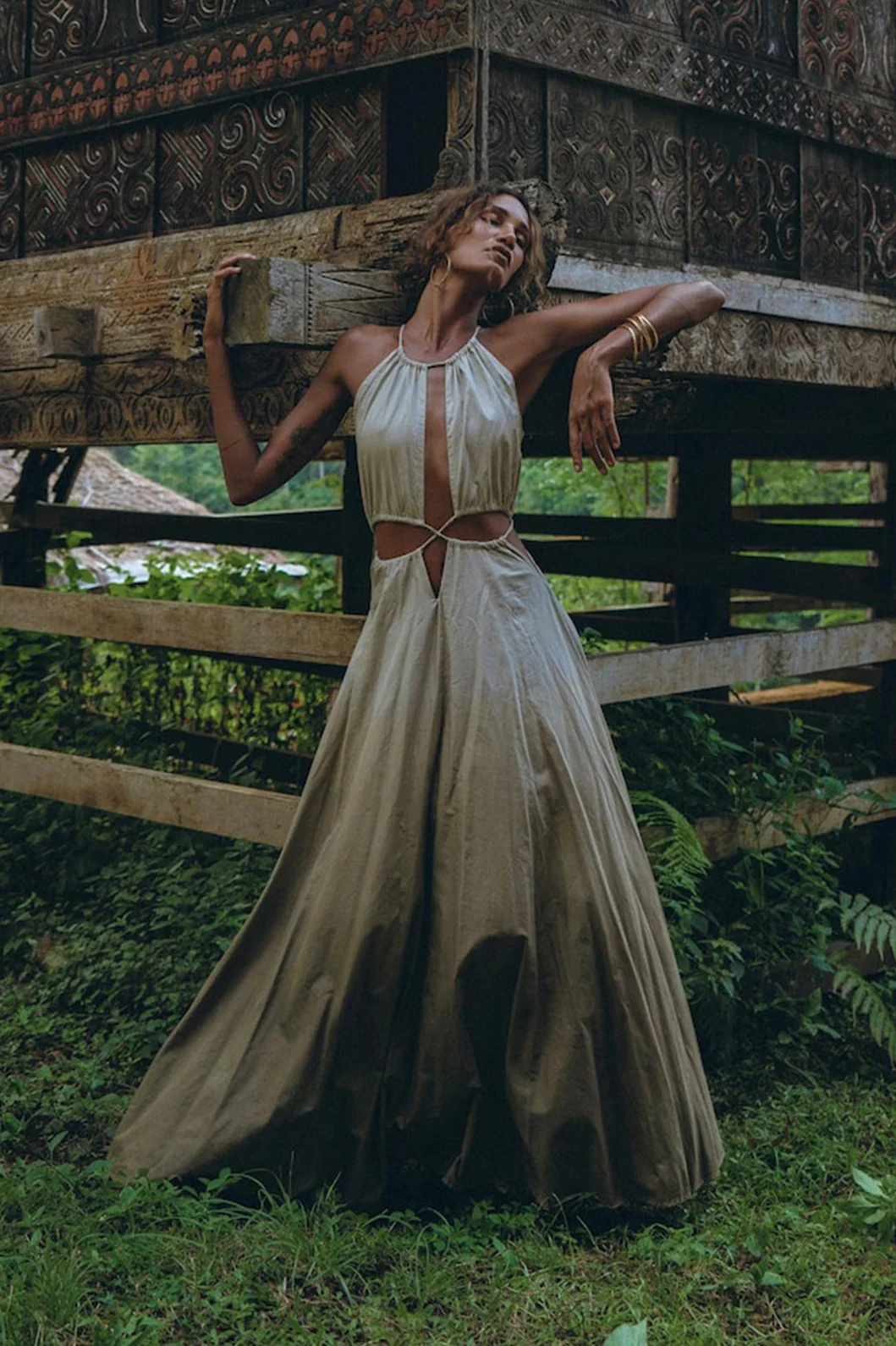Boho Bridesmaid Dress for Women • Open Back Sides Belly Dress
