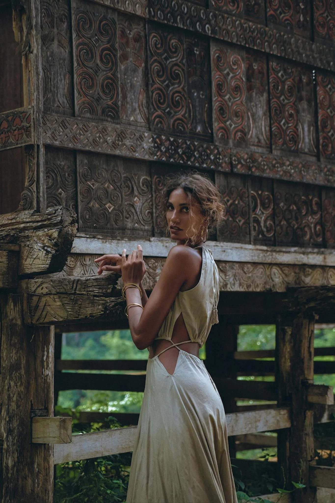 Boho Bridesmaid Dress for Women • Open Back Sides Belly Dress - Image 3