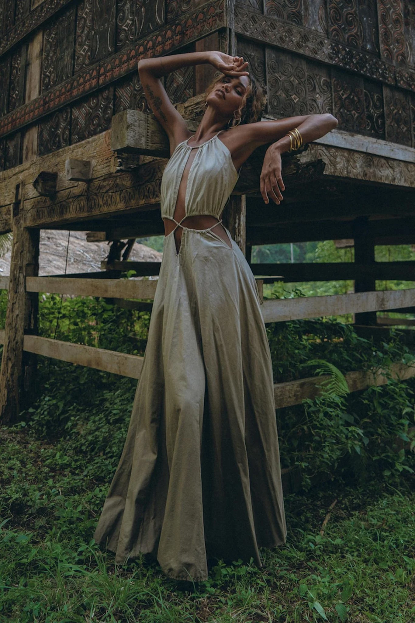 Boho Bridesmaid Dress for Women • Open Back Sides Belly Dress - Image 4