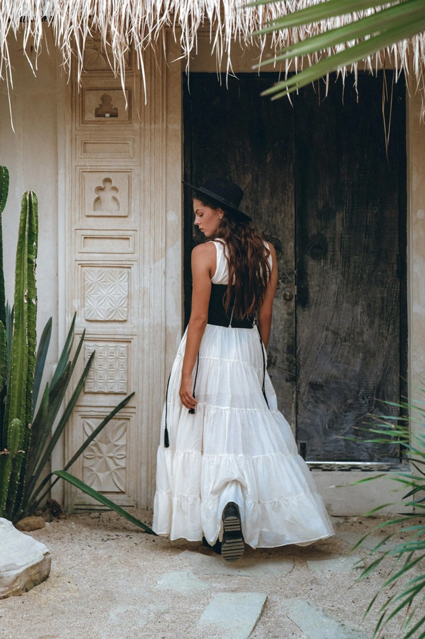 Boho Dress for Women • Off-White Maxi Adjustable Dress • Bohemian Dress - Image 10