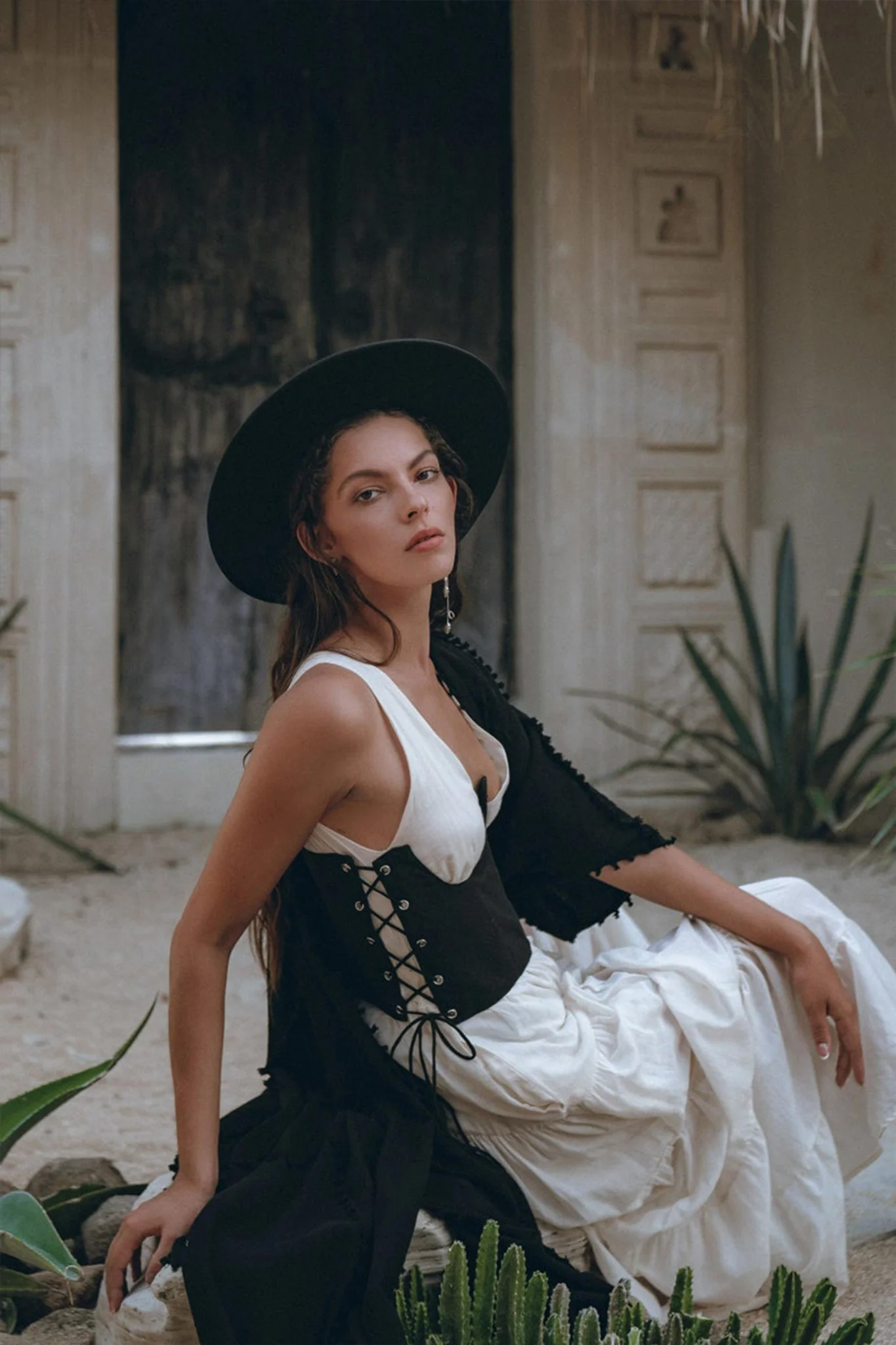 Boho Dress for Women • Off-White Maxi Adjustable Dress • Bohemian Dress - Image 3