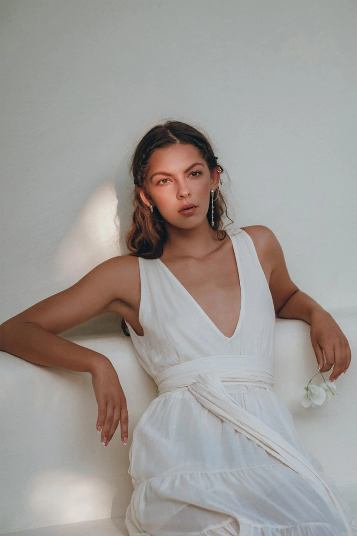 Boho Dress for Women • Off-White Maxi Adjustable Dress • Bohemian Dress - Image 7