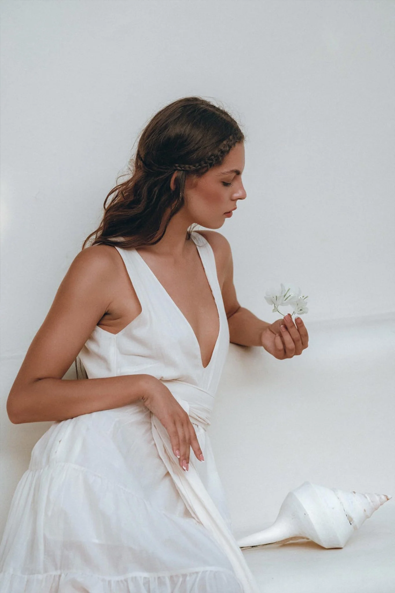 Boho Dress for Women • Off-White Maxi Adjustable Dress • Bohemian Dress - Image 8