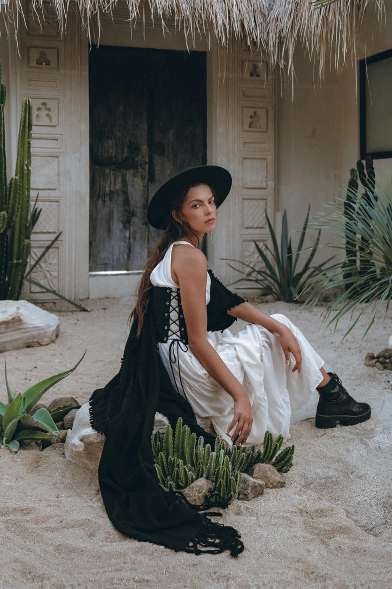 Boho Dress for Women • Off-White Maxi Adjustable Dress • Bohemian Dress - Image 9
