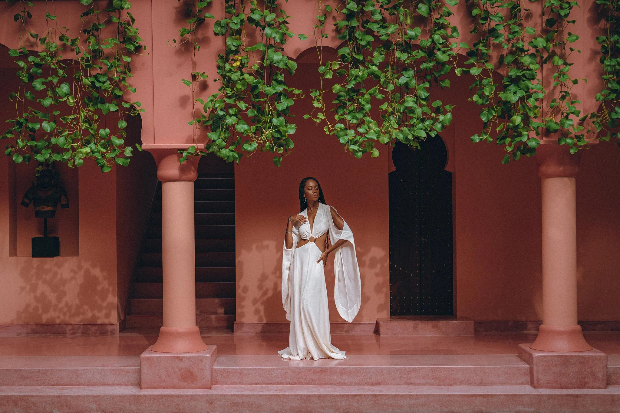 Off-White Organic Wedding Boho Dress for Women • Goddess Dress - Image 3