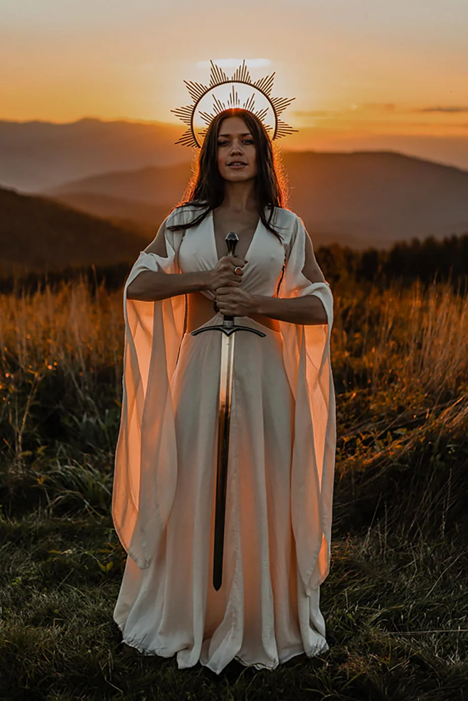 Off-White Organic Wedding Boho Dress for Women • Goddess Dress - Image 5
