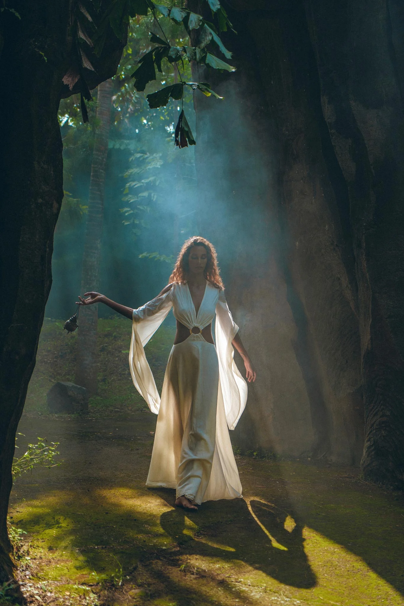 Off-White Organic Wedding Boho Dress for Women • Goddess Dress - Image 8