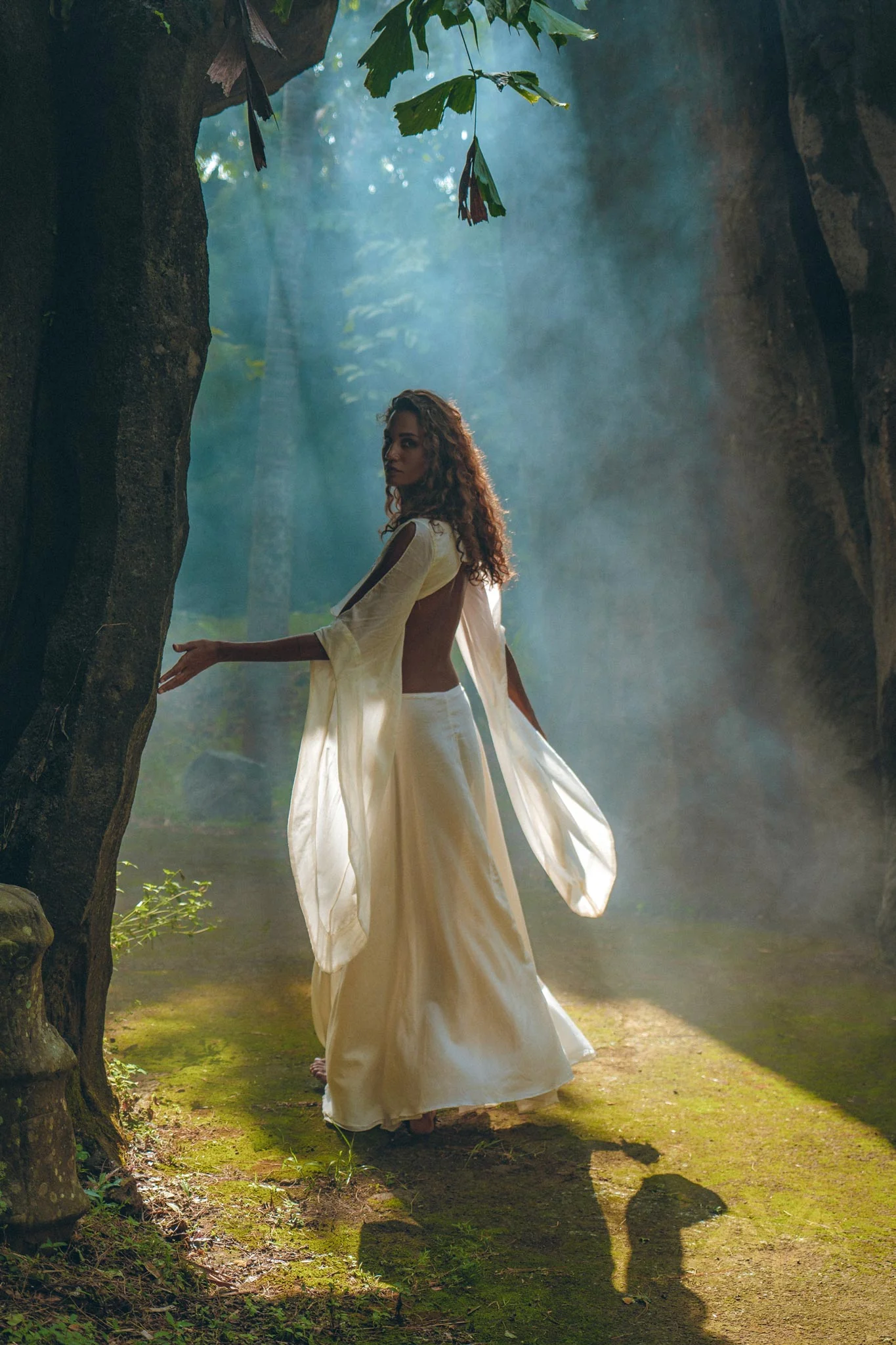 Off-White Organic Wedding Boho Dress for Women • Goddess Dress - Image 9