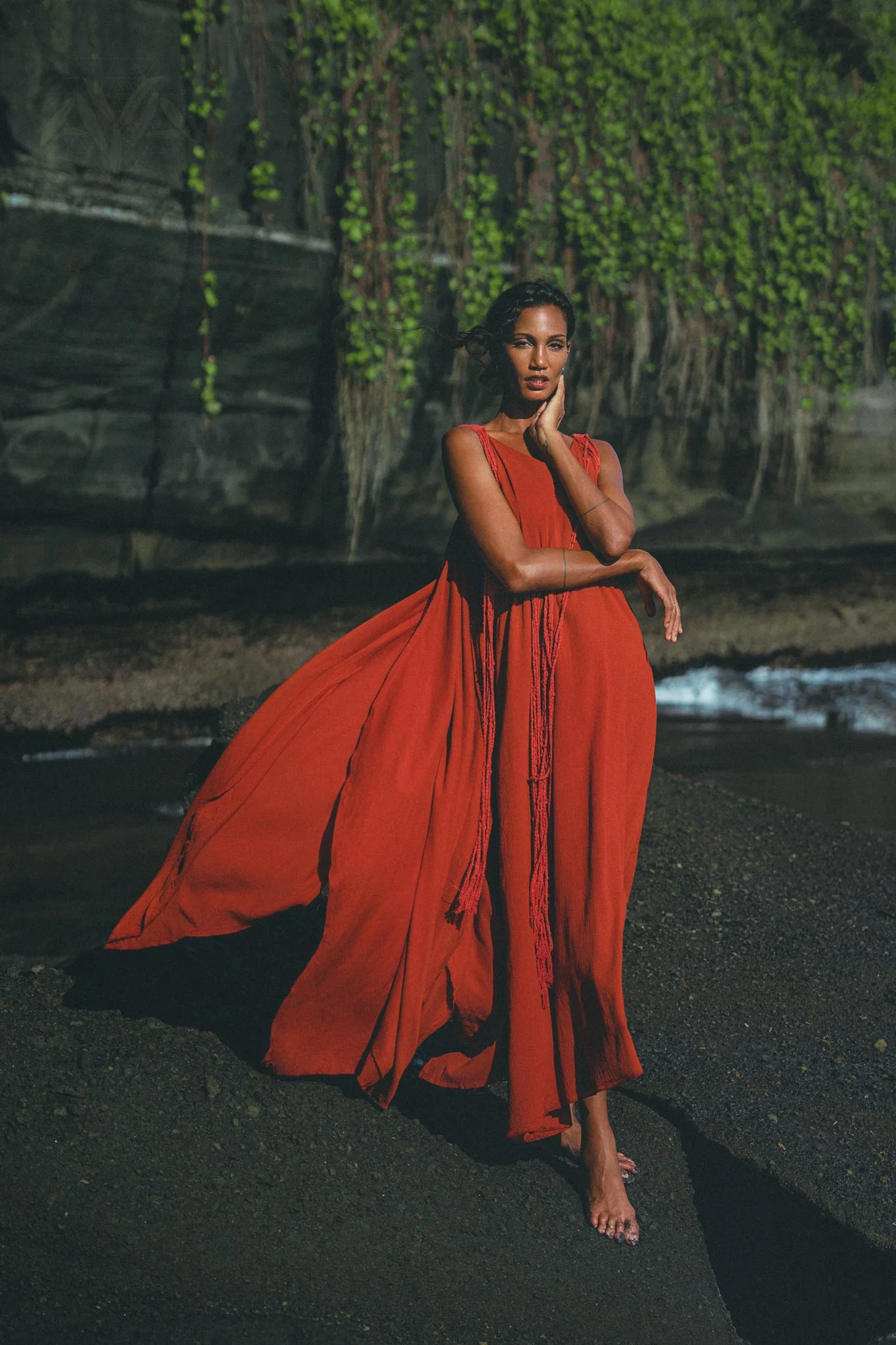 Red Greek Dress • Prom Dance Macrame Dress • Boho Goddess Dress - Image 3