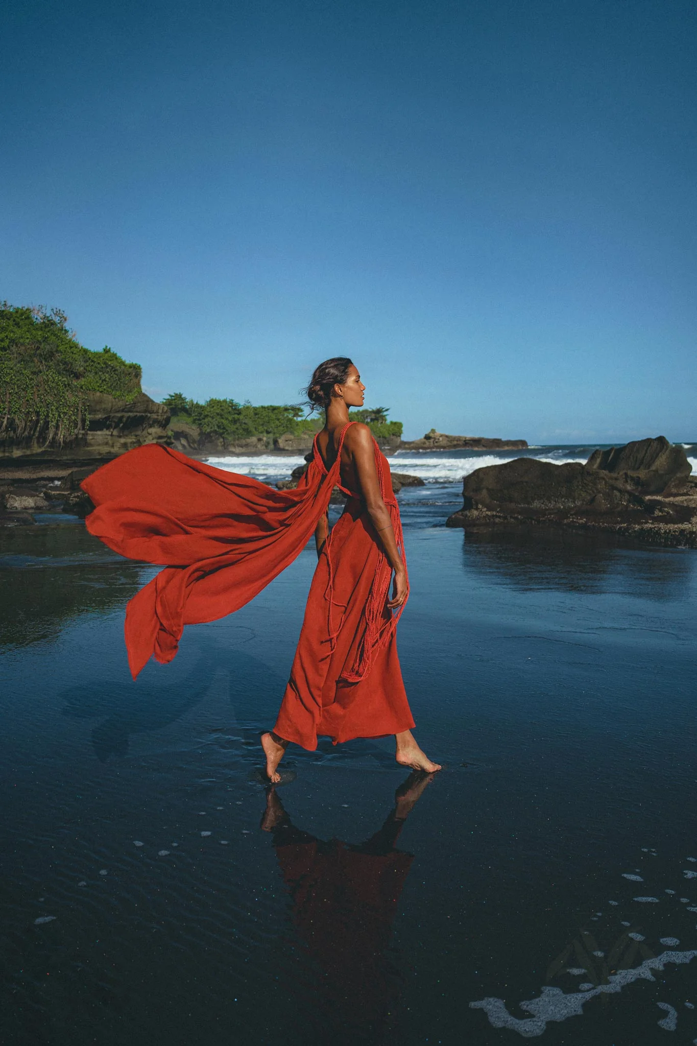Red Greek Dress • Prom Dance Macrame Dress • Boho Goddess Dress - Image 5