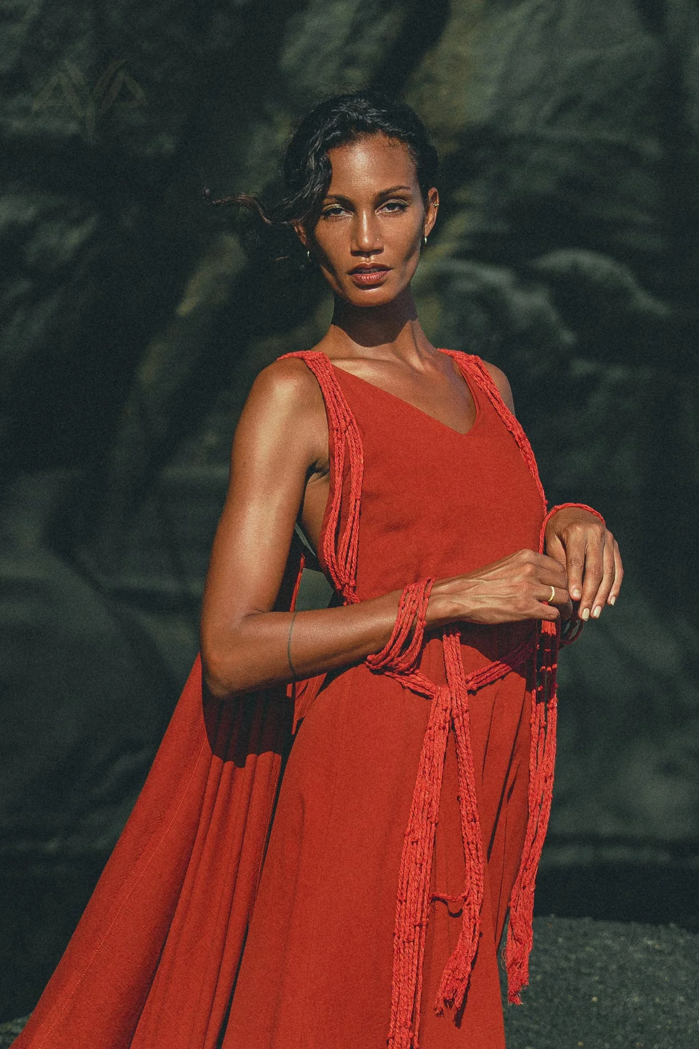 Red Greek Dress • Prom Dance Macrame Dress • Boho Goddess Dress - Image 9