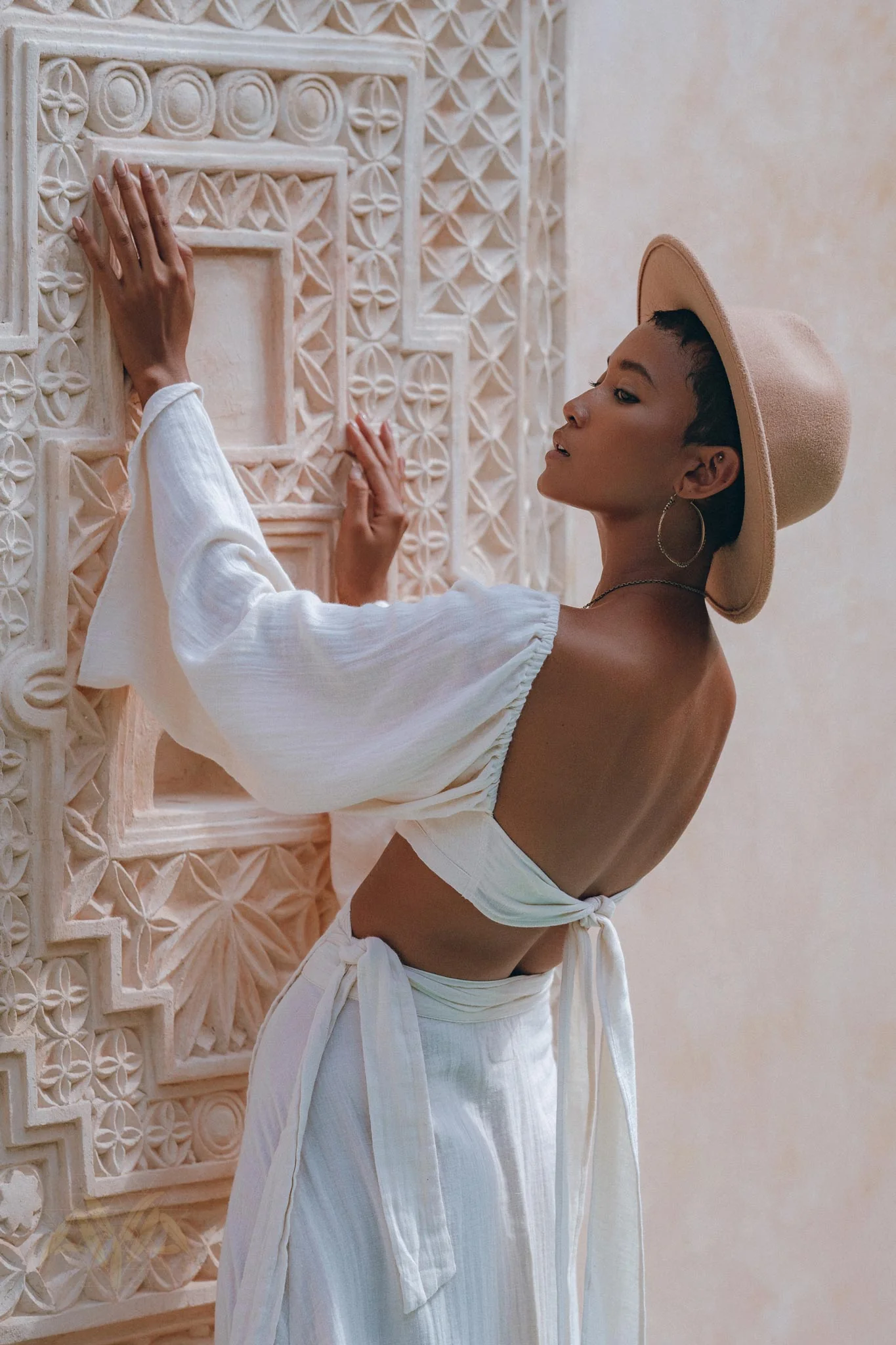 Boho Top and Skirt for Women • Off-White Tank Top and Maxi Skirt - Image 5