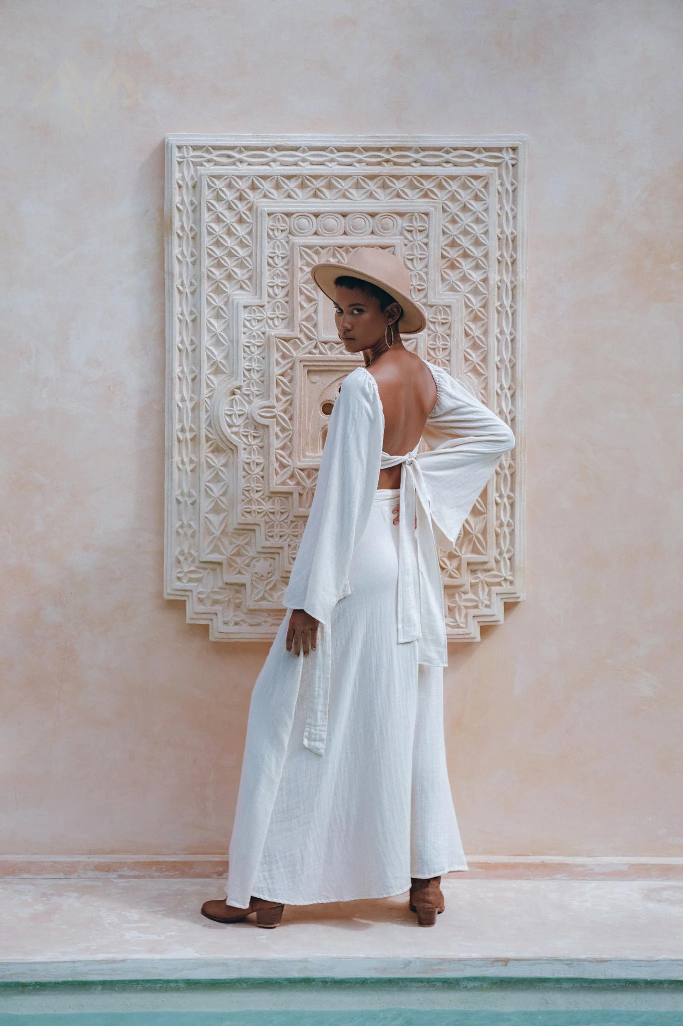 Boho Top and Skirt for Women • Off-White Tank Top and Maxi Skirt - Image 8