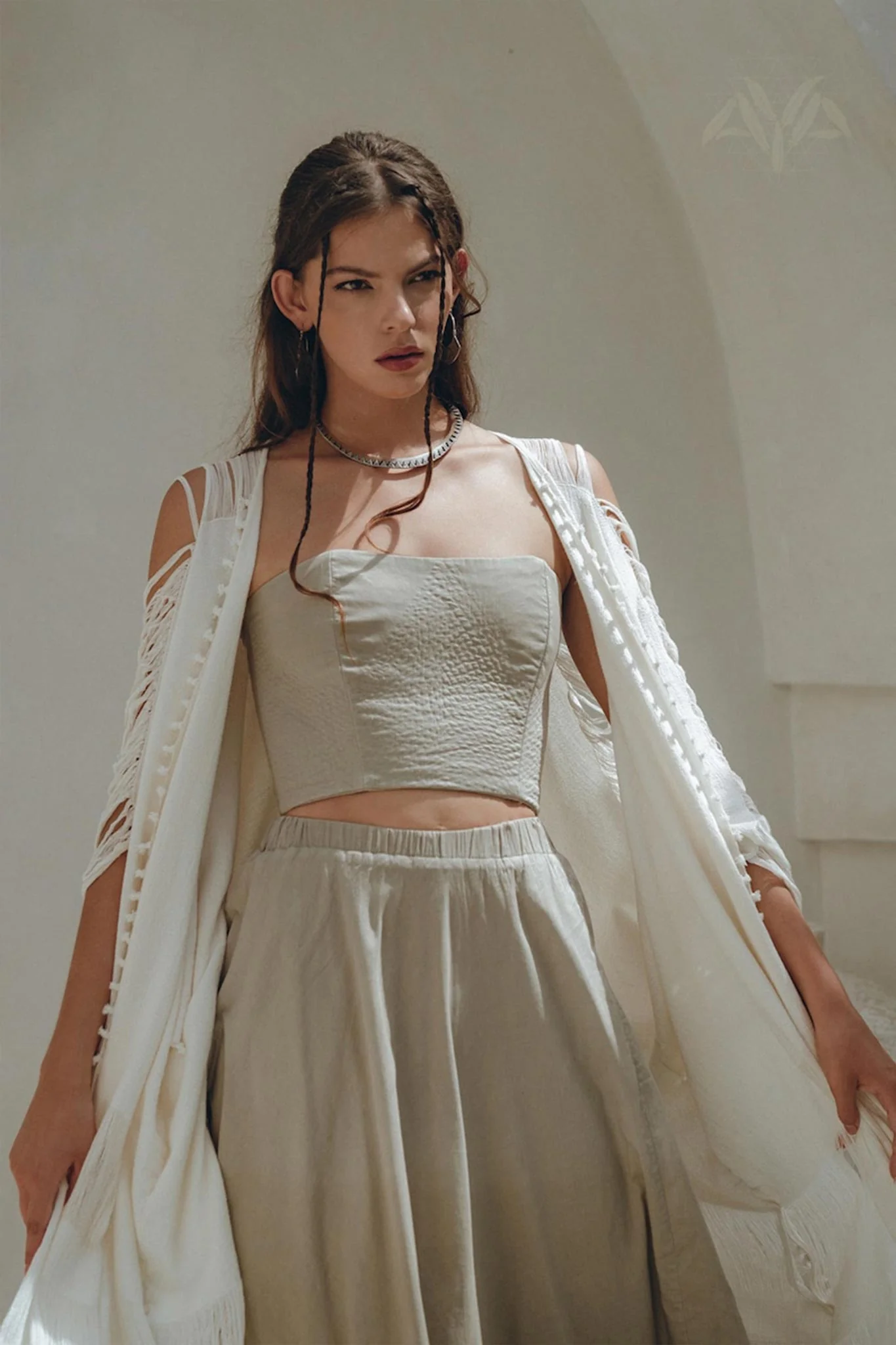 Boho Top Corset and Skirt Women • Sage Green Summer Crop Top Skirt - Image 10