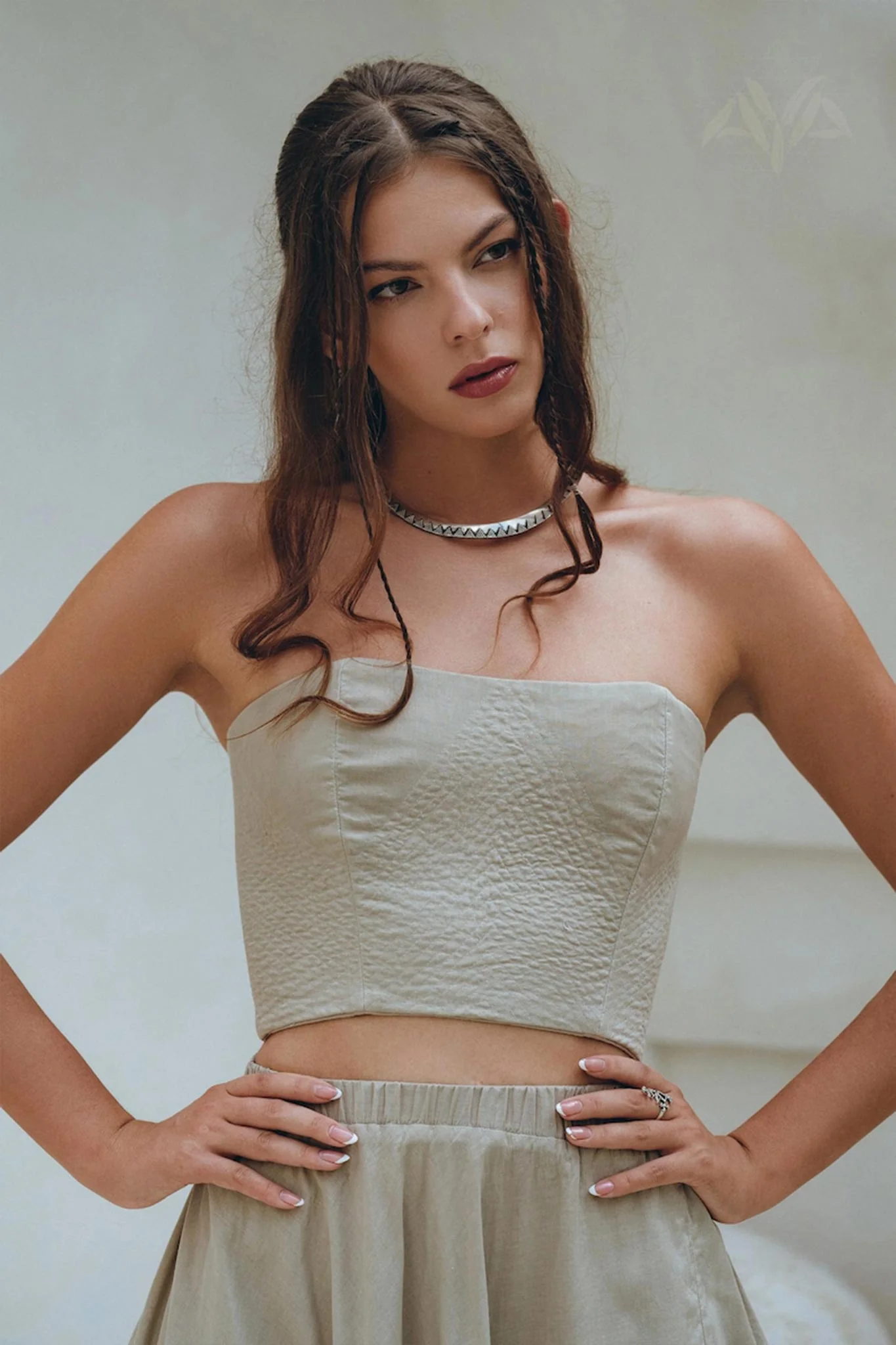 Boho Top Corset and Skirt Women • Sage Green Summer Crop Top Skirt - Image 8