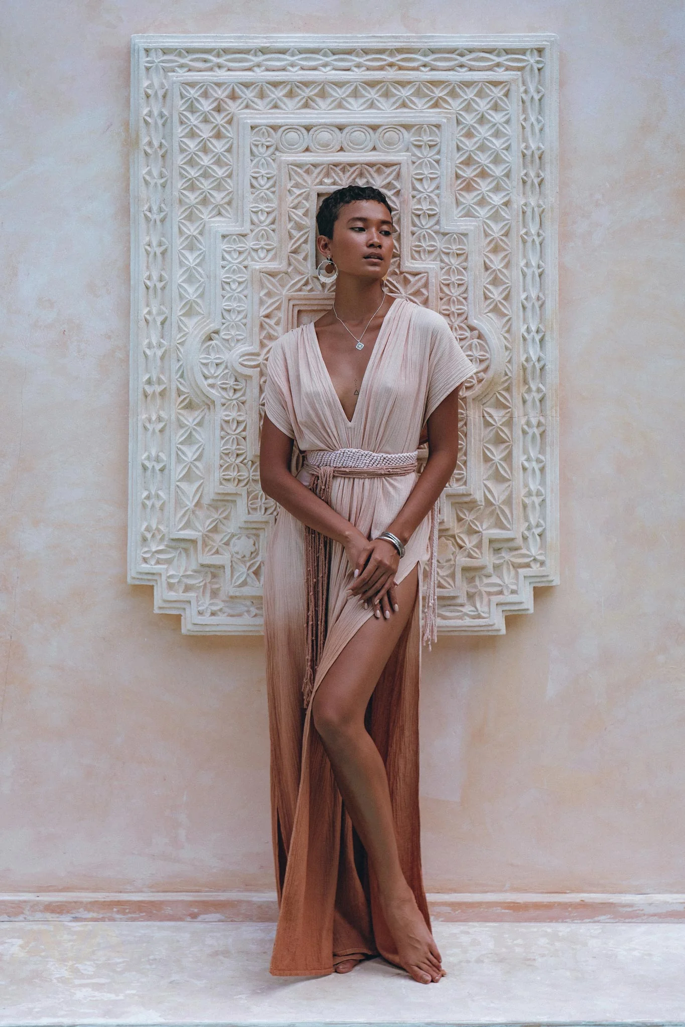 Boho Wedding Dress • Handmade Dress • Botanically Dyed Dusty Pink Dress - Image 9