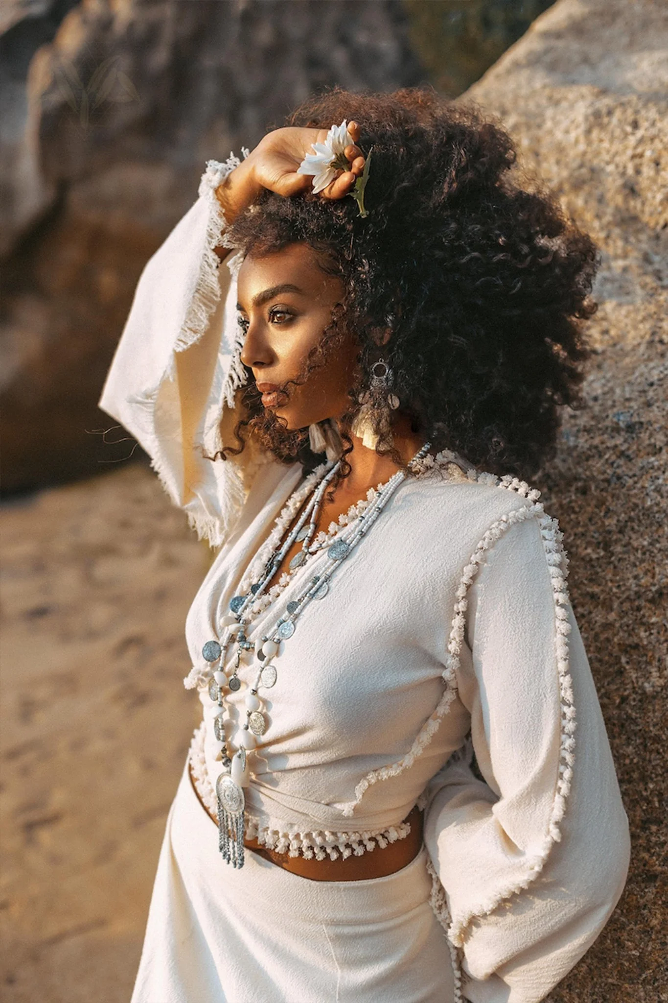 Boho Wrap Top • Organic Wide Sleeve Blouse • Bridal Goddess Top - Image 2