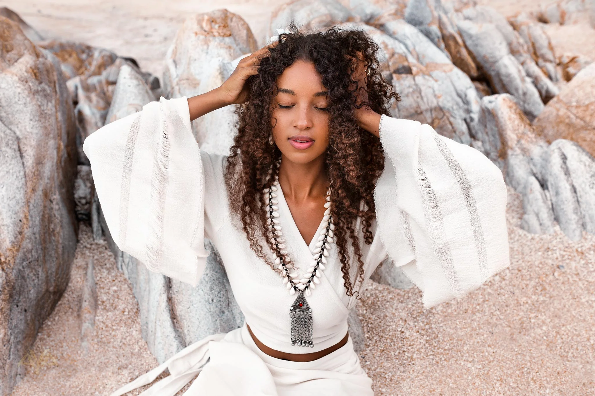 Boho Wrap Top • Wide Sleeve Crop Top • Organic Kimono Blouse - Image 10