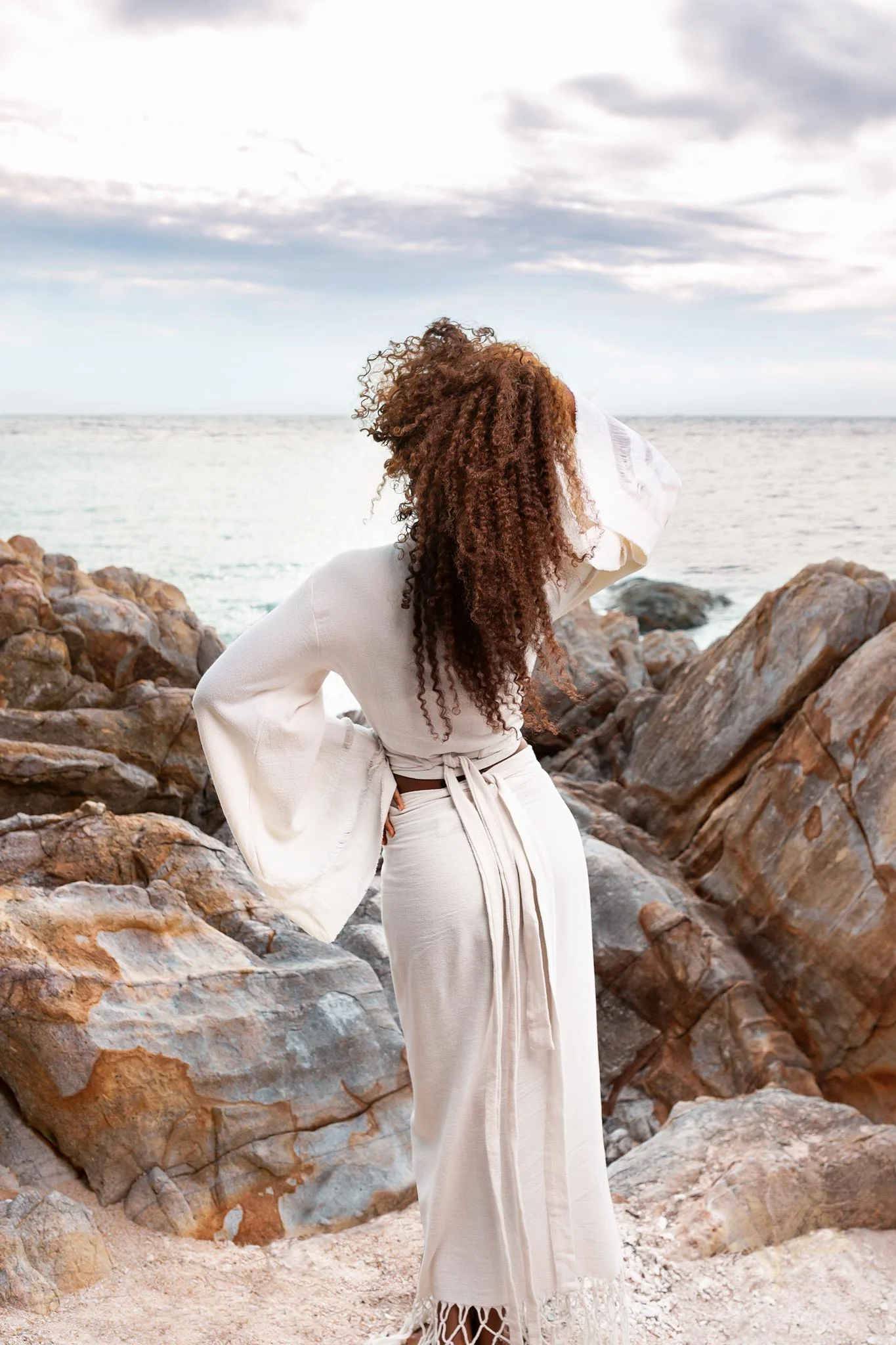 Boho Wrap Top • Wide Sleeve Crop Top • Organic Kimono Blouse - Image 4