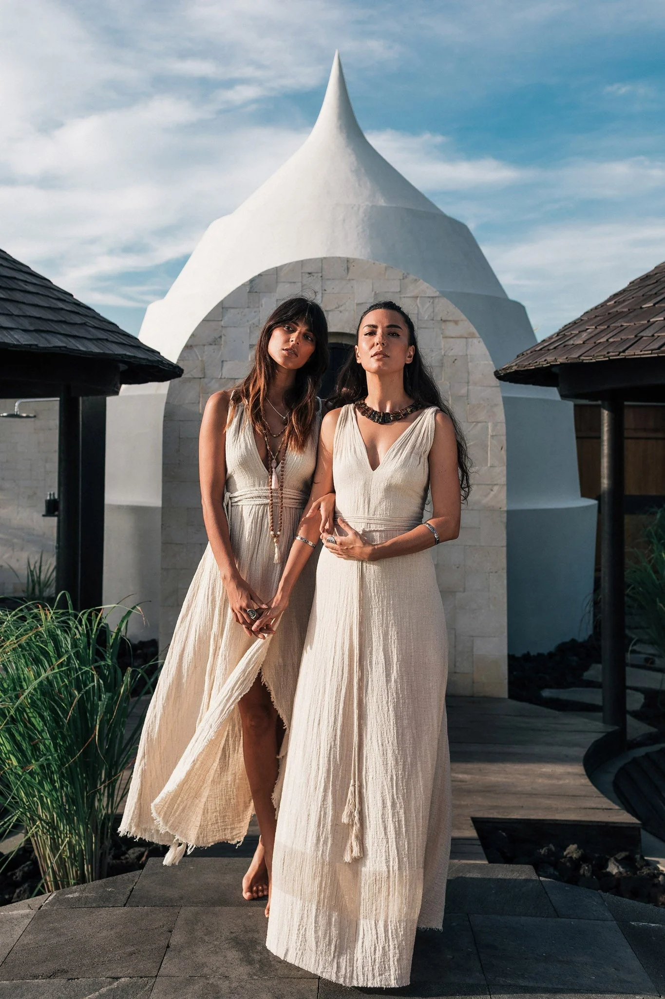 Off-White Organic Hand Loomed Boho Simple Wedding Dress - Image 2